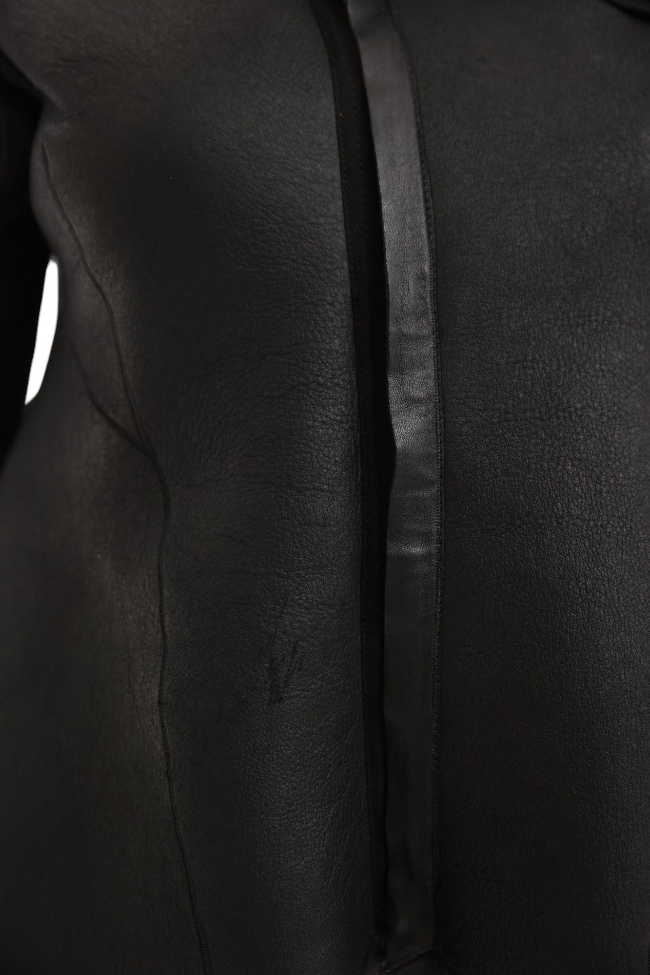 Rick Owens F/W 2009 "CRUST" Black Leather Asymmetric Coat Size M / US 6-8 / IT 42-44 - 12 Thumbnail