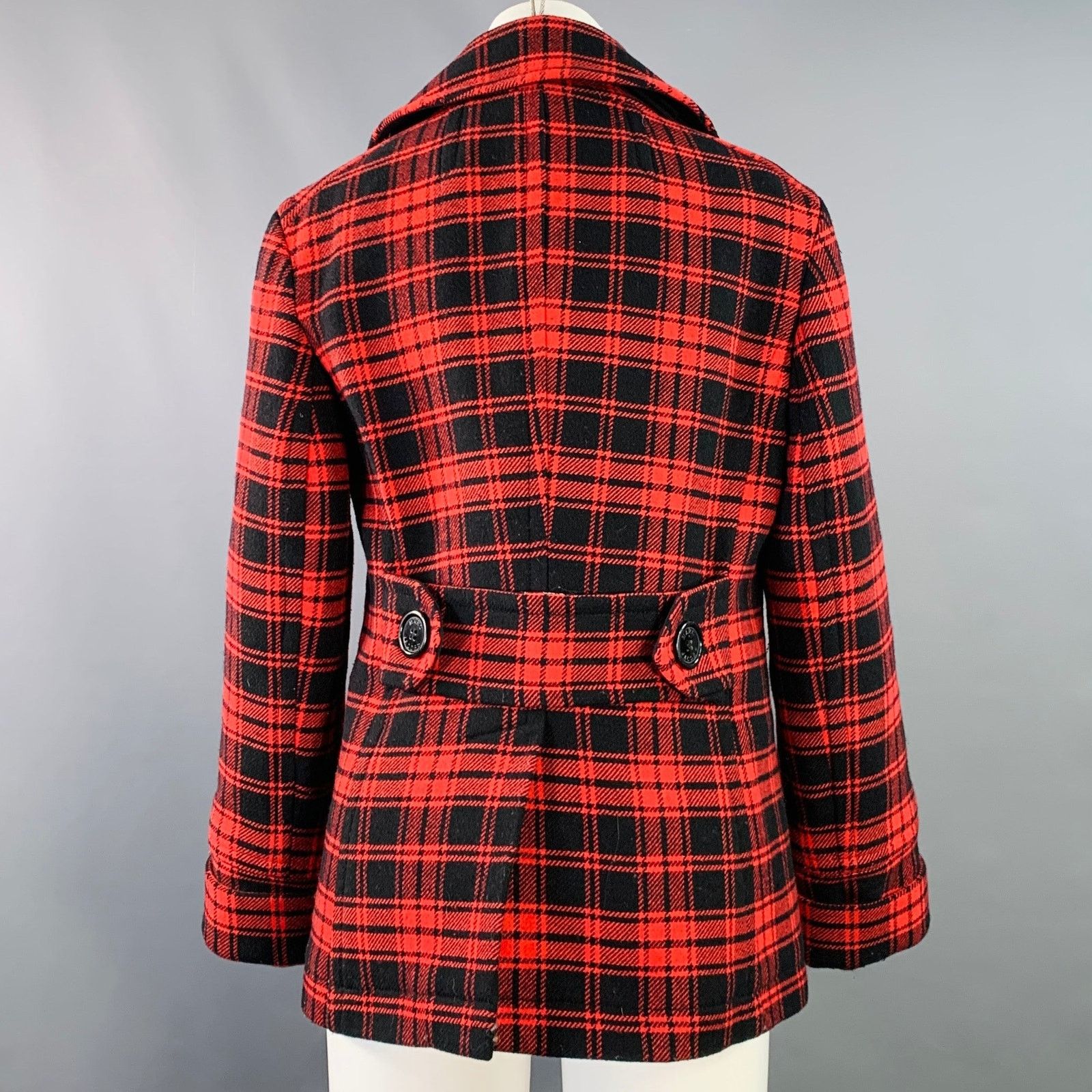 Marc by Marc Jacobs MARC by MARC JACOBS Red Black Wool Double Breasted Coat Size M / US 6-8 / IT 42-44 - 4 Thumbnail