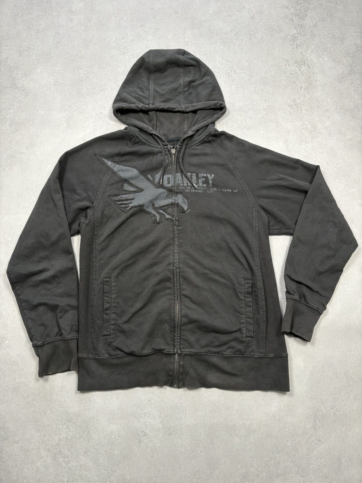 Oakley Vintage 00s Oakley Full Zip Hoodie Black Eagle Print Y2K Size US XL / EU 56 / 4 - 1 Thumbnail