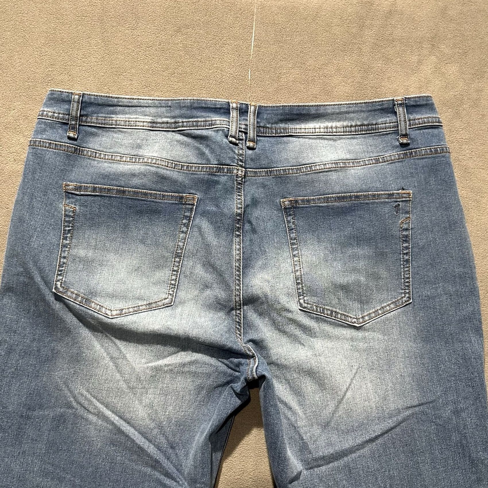Denime The Perfect Jean NYC Jeans Men 42x36 Blue Skinny Fit Stretch Denim EUC Size US 42 / EU 58 - 4 Thumbnail