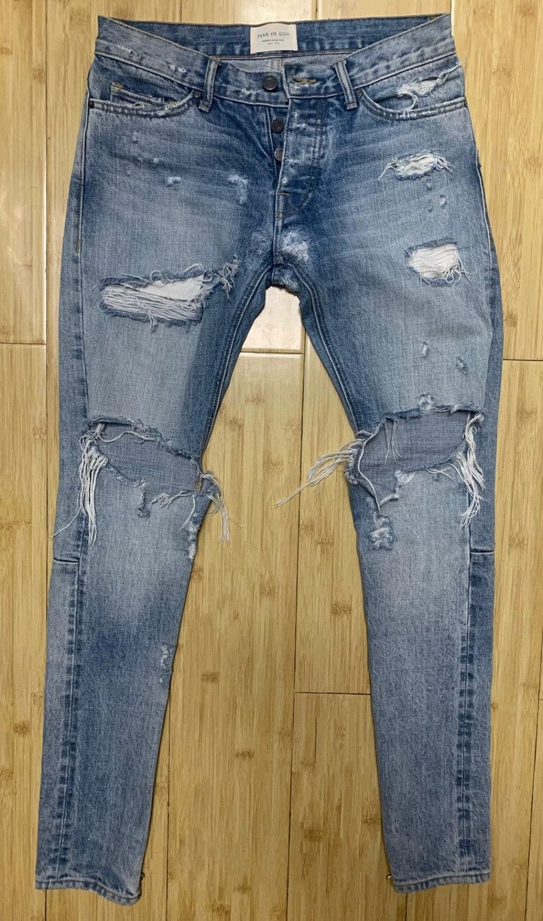 Fear of God Fear of God 4th OG Distressed Denim Jeans - dmc Size US 28 / EU 44 - 1 Thumbnail