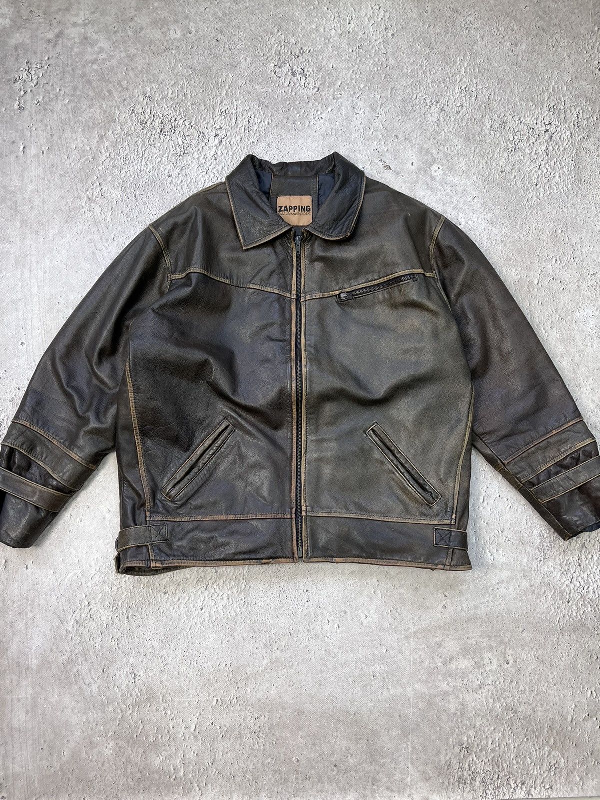 Harley Davidson × Vintage 90s Vintage Grunge Distressed Biker Leather Jacket Size US M / EU 48-50 / 2 - 2 Thumbnail