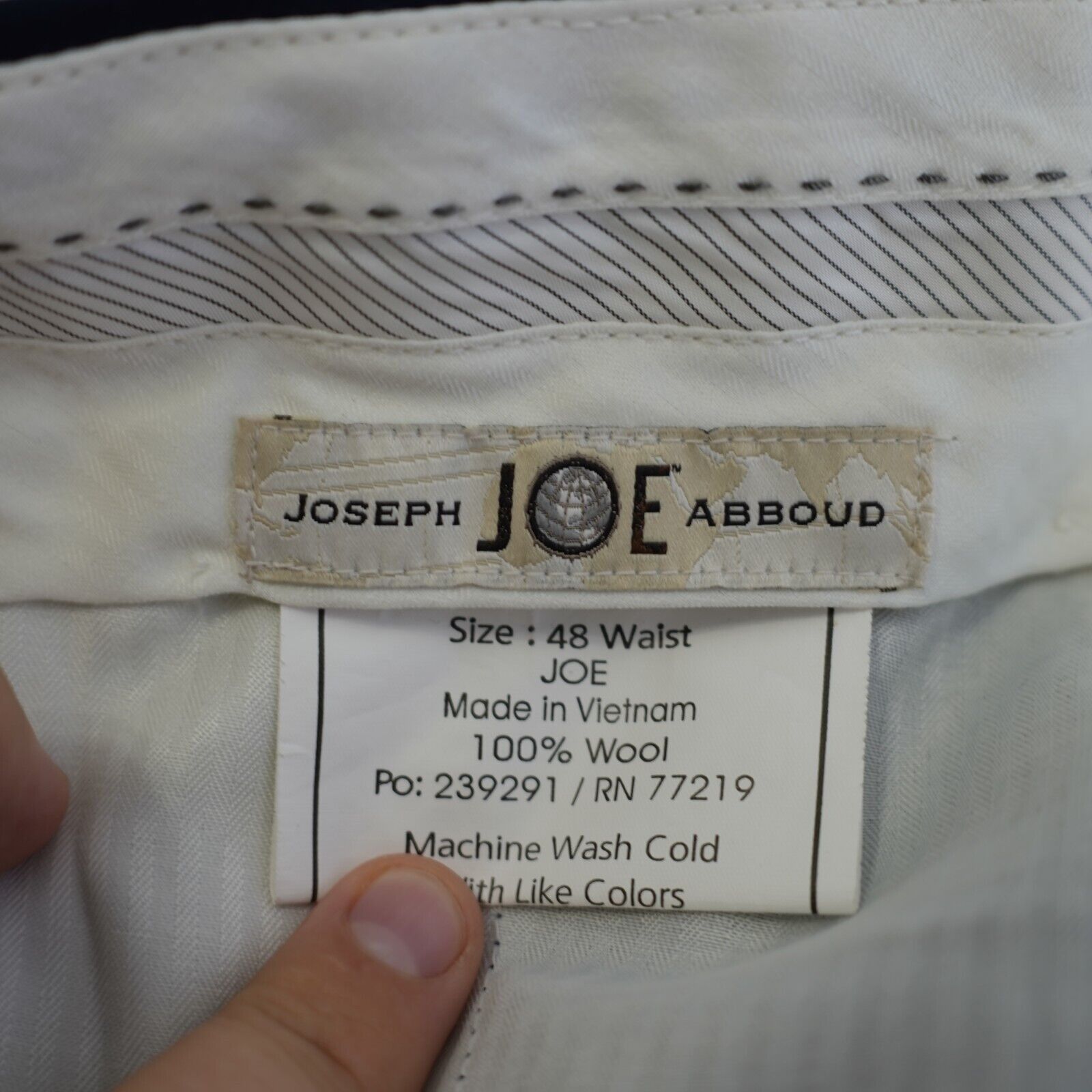Joseph Abboud Joseph Abboud Joe 48/31 Blue Wool Flat Front High Rise Dress Size 48R - 6 Thumbnail