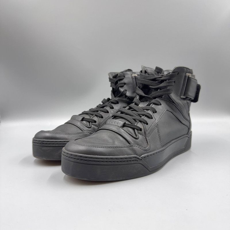 Gucci Gucci Black Leather Sneakers for Men 0079 Size US 9.5 / EU 42-43 - 1 Thumbnail