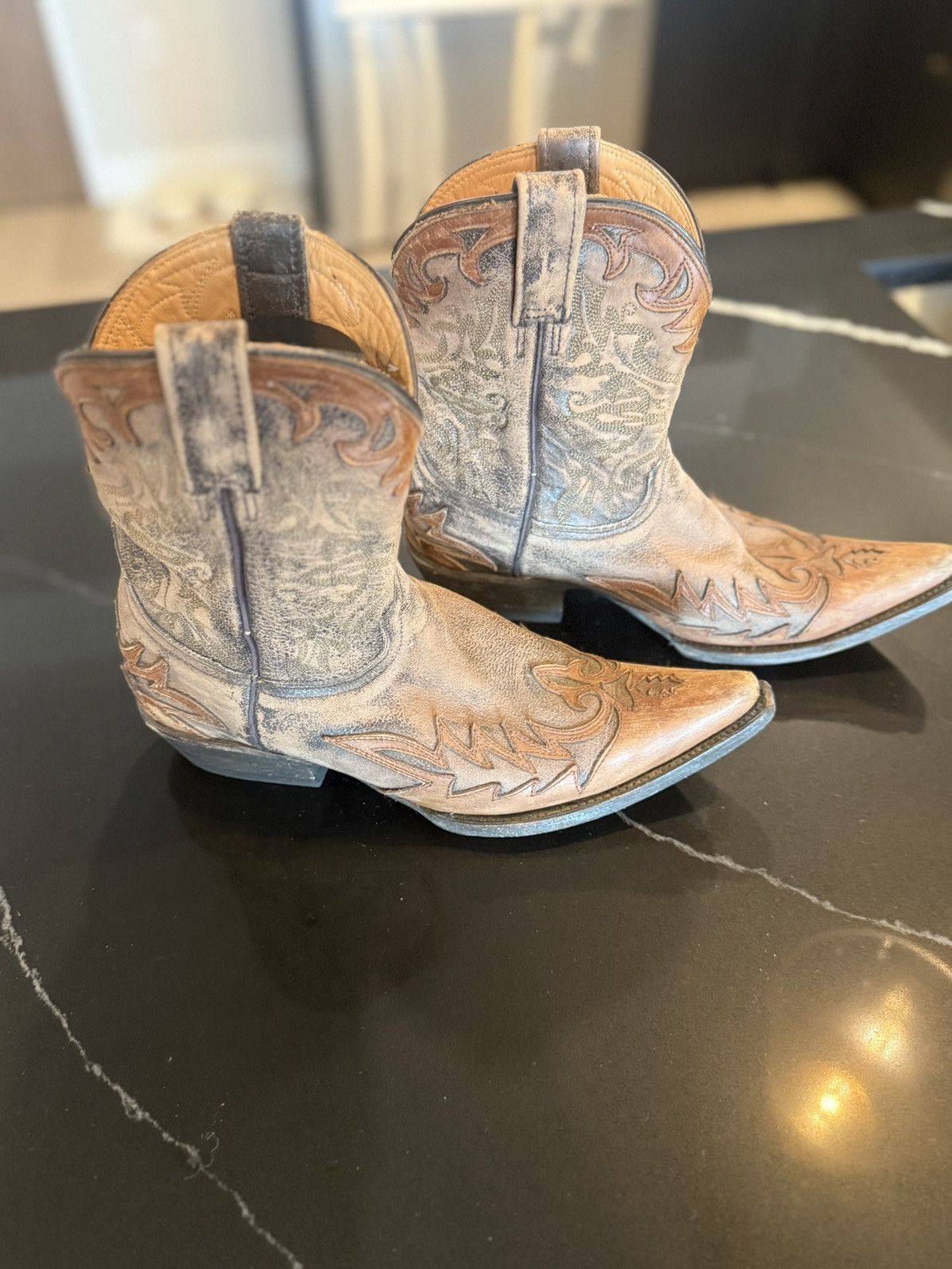 Low Brown Leather Stetson Boots