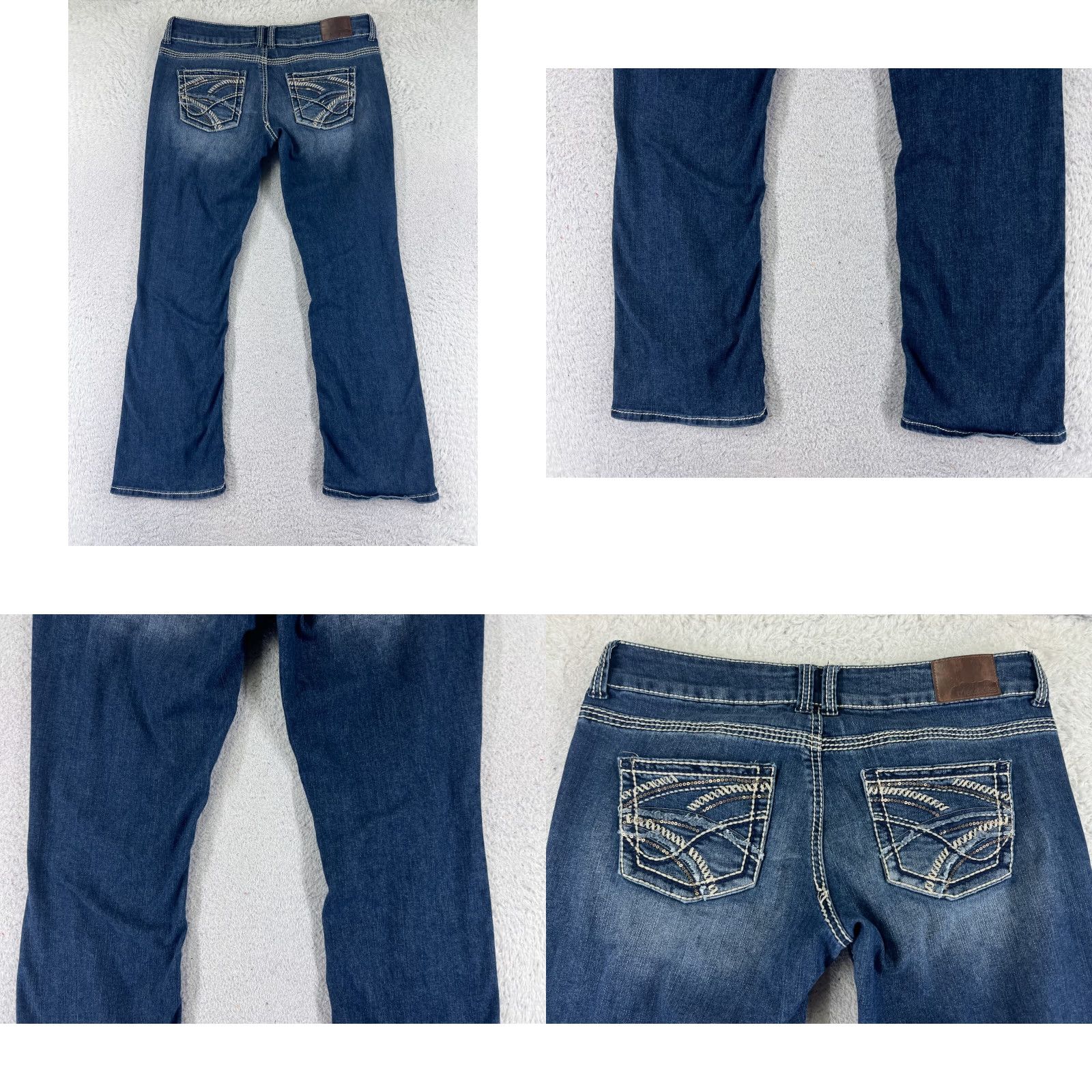Vintage Maurices Jeans Women 9 Blue Denim Bootcut Low Rise 32x28 Cotton 5-Pocket Denim Stretch Jeans Mens No? Wait. Size 30" / US 8 / IT 44 - 9 Thumbnail