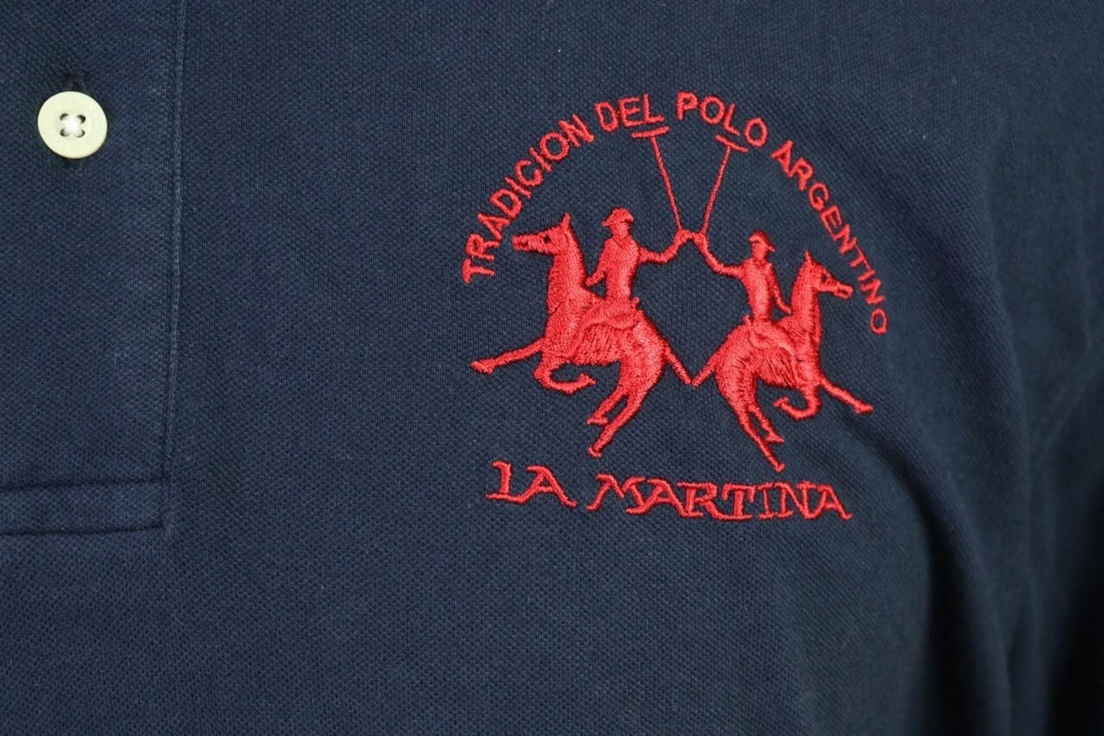 La Martina La Martina Navy Cotton Collared Popover Polo Shirt Size 2XL Size US XXL / EU 58 / 5 - 4 Thumbnail
