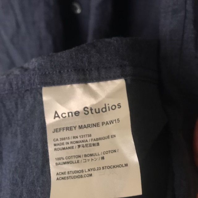 Acne Studios Acne Studios - Navy Button Up Shirt (M) Size US M / EU 48-50 / 2 - 3 Thumbnail