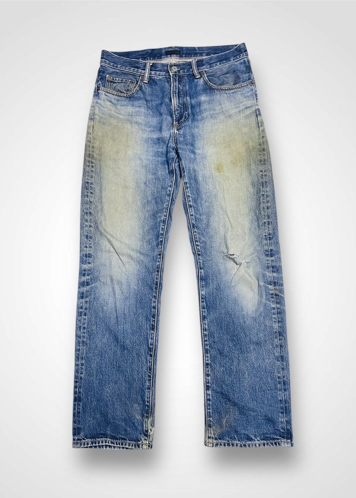 Japanese Brand × Uniqlo Uniqlo Distressed Jeans (15) Size US 34 / EU 50 - 1 Thumbnail