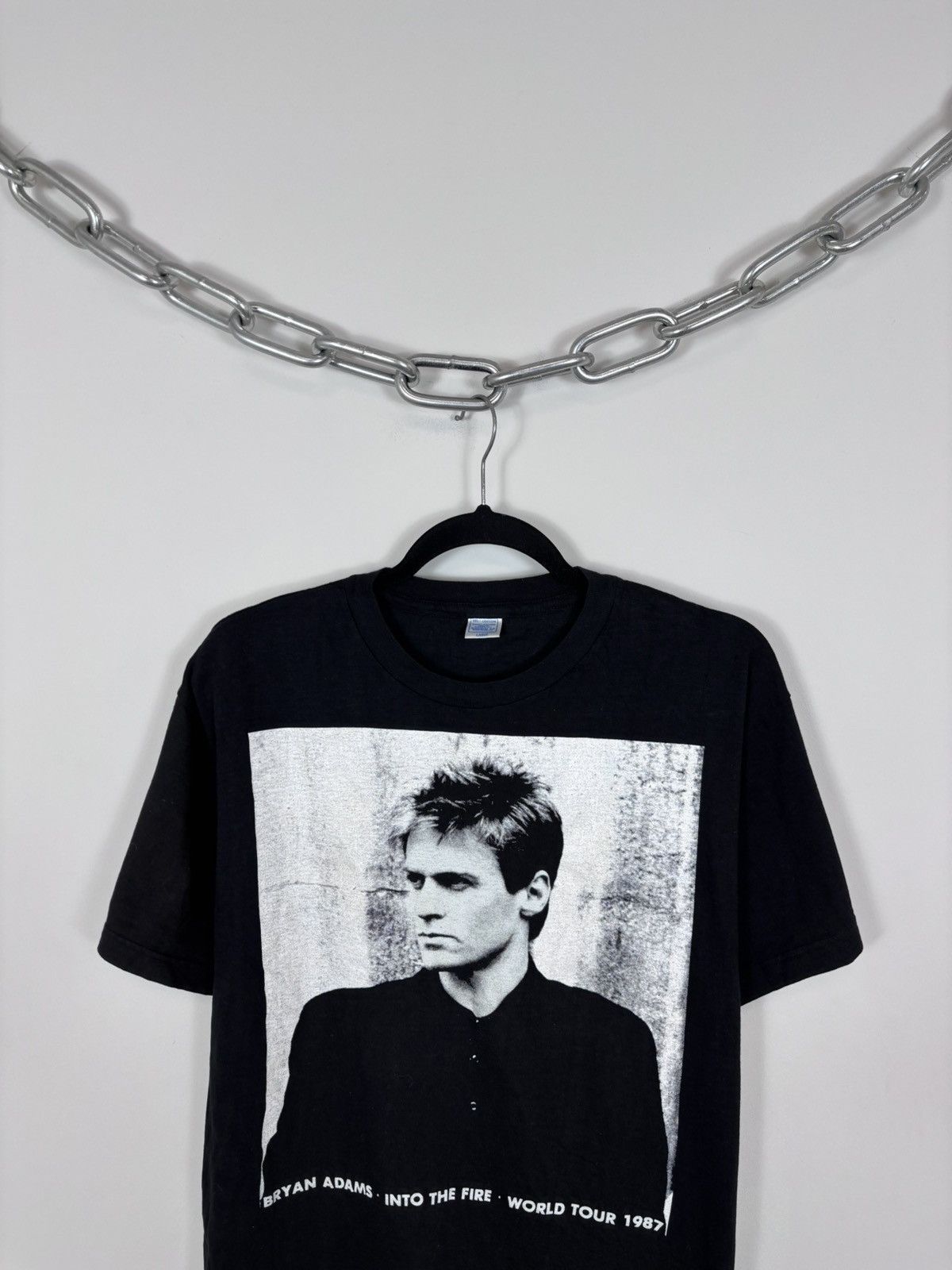 Band Tees Vintage Bryan Adams 1987 Into The Fire World Tour Black Tee Size US L / EU 52-54 / 3 - 3 Thumbnail