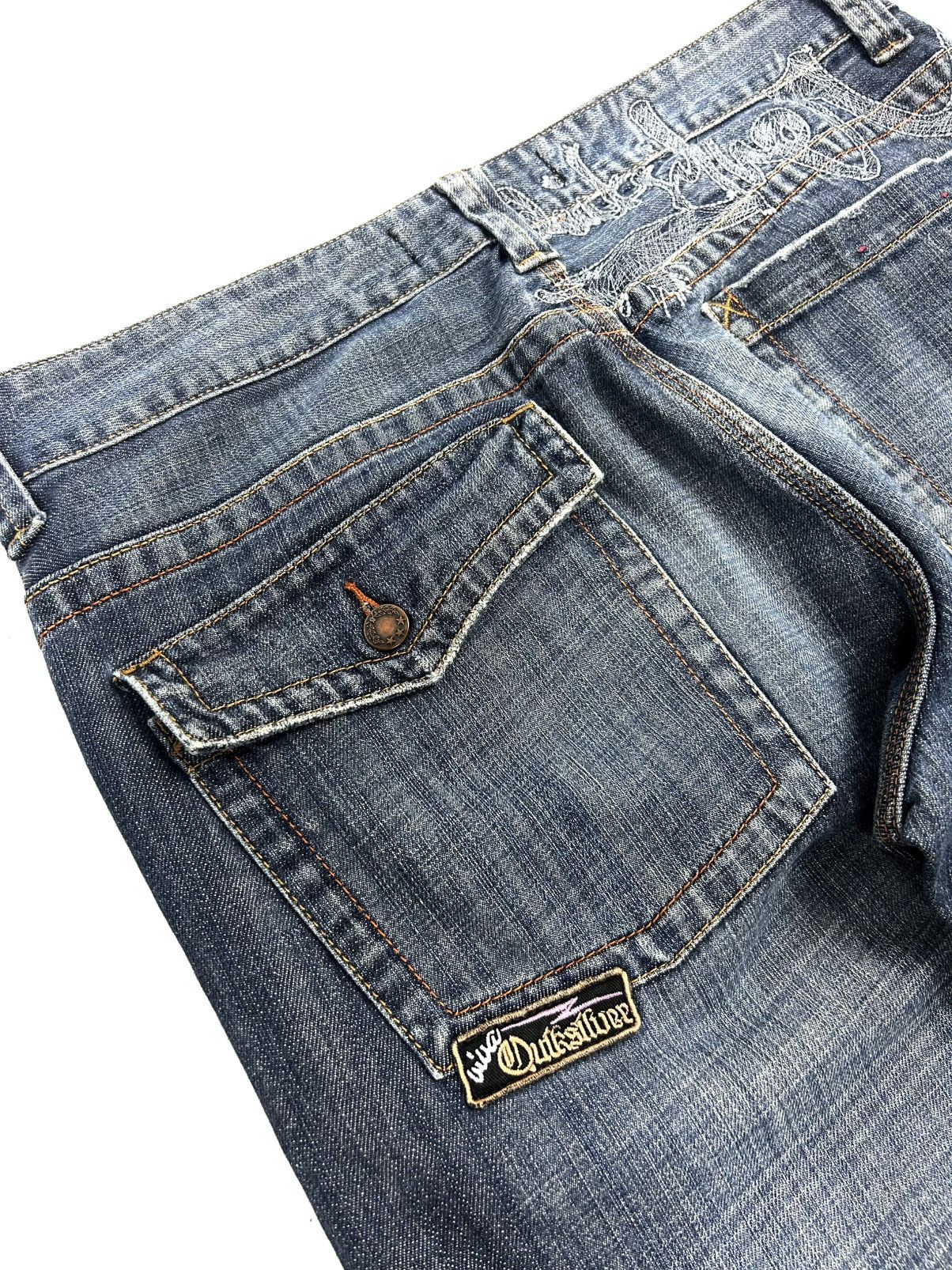 Quiksilver Vintage 90’s Quiksilver Blue Jeans Embroidered Big Logo Y2K Size US 36 / EU 52 - 9 Thumbnail