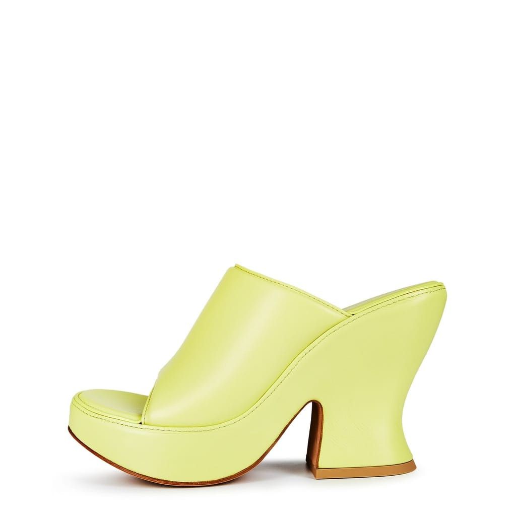 Bottega Veneta Bottega Veneta High Heel Wedge Mules in Green Size US 6 / IT 36 - 5 Thumbnail