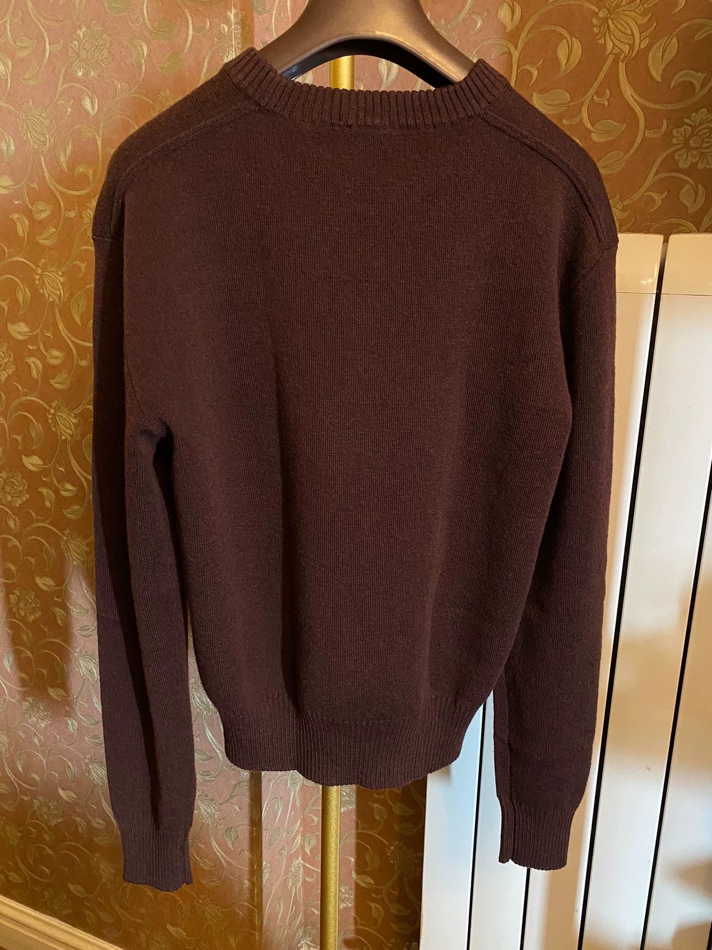 Burberry Burberry Men's Gold Rose Embroidered Wool Sweater Size US M / EU 48-50 / 2 - 4 Thumbnail
