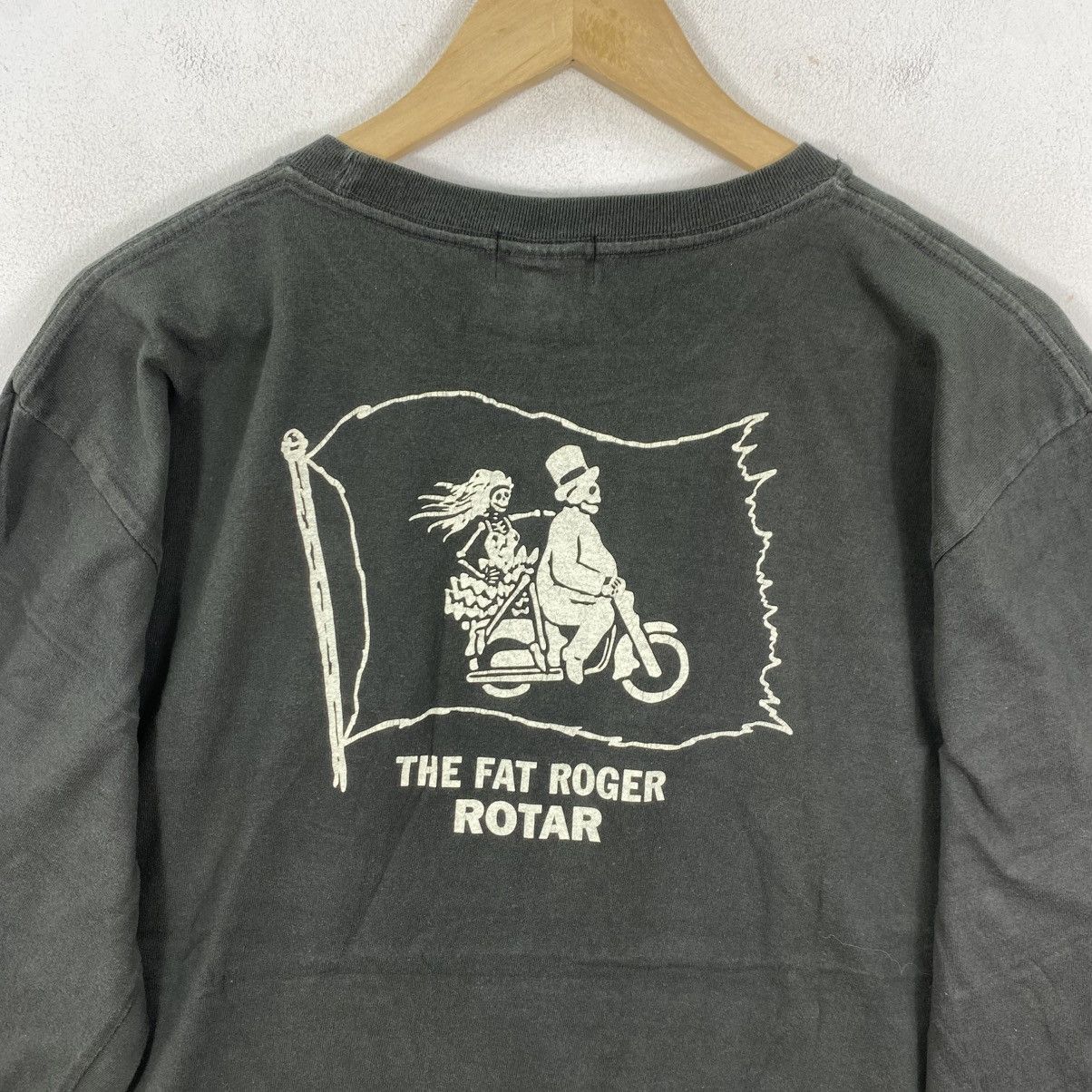 Japanese Brand Rotar Japan Fat Roger Skeleton Biker Long Sleeve Tee XL Size US XL / EU 56 / 4 - 5 Thumbnail