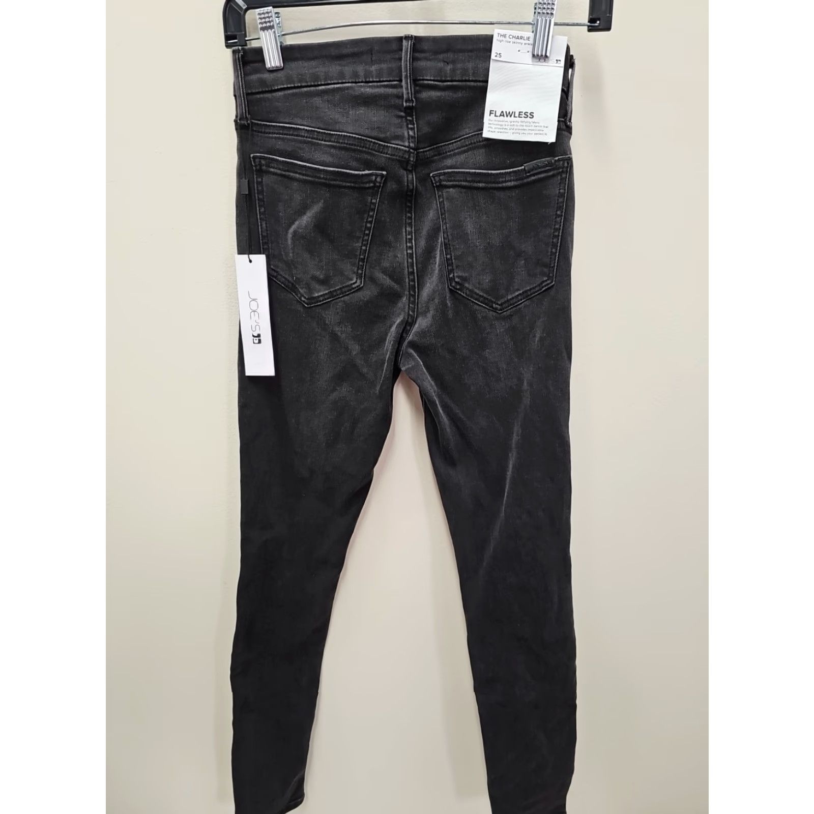 Vintage Joe's Jeans Womens Black Charlie High Rise Skinny Ankle Jeans 25 Regular Cotton Elastane Denim Jeans Size 42" / US 20 - 3 Thumbnail