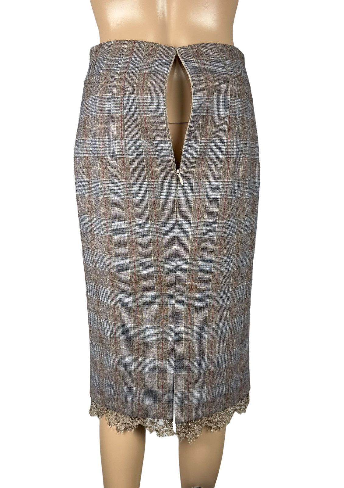Blumarine Blumarine Plaid Long Skirt Wool with Lace size IT40 Size 27" / US 4 / IT 40 - 10 Thumbnail