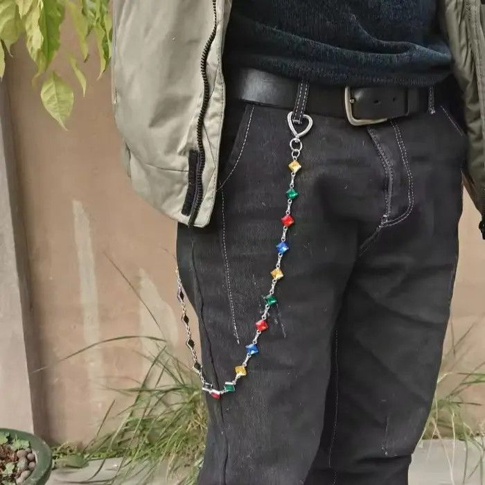 Jewelry Colorful Agate Rhineston Waist Pants Chain Size ONE SIZE - 6 Thumbnail