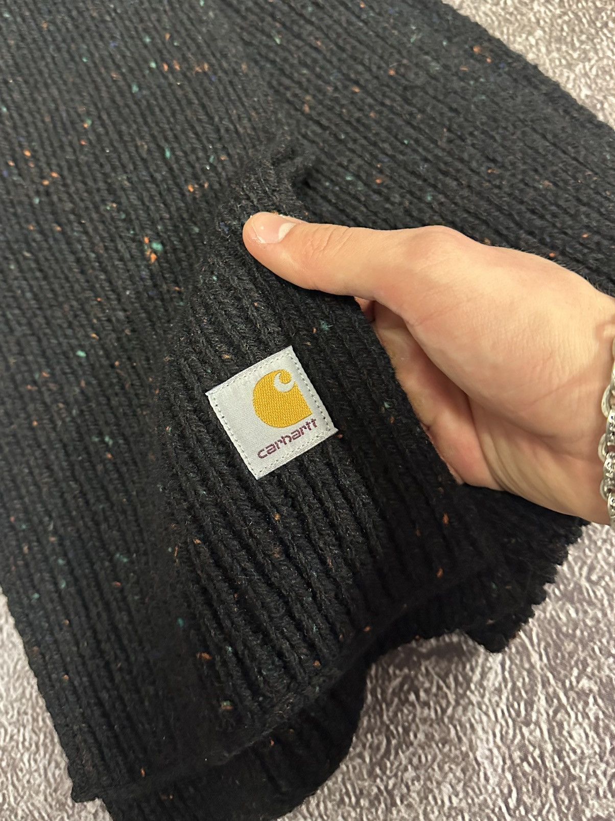 Carhartt Vintage Carhartt scarf wool WIP black Size ONE SIZE - 2 Thumbnail