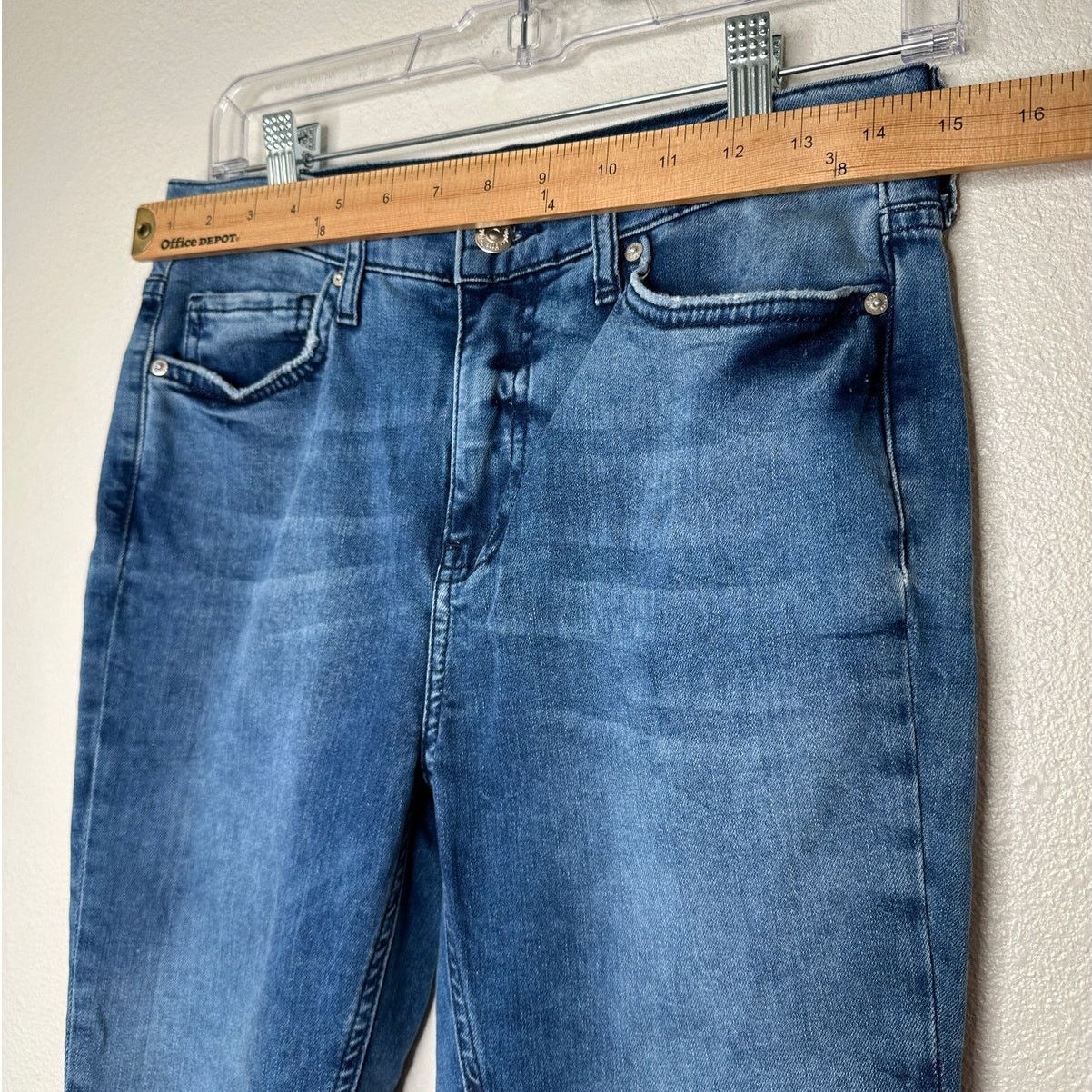Free People Free People Medium Wash Distressed High Waist Skinny Jean 29 Size 29" - 13 Thumbnail