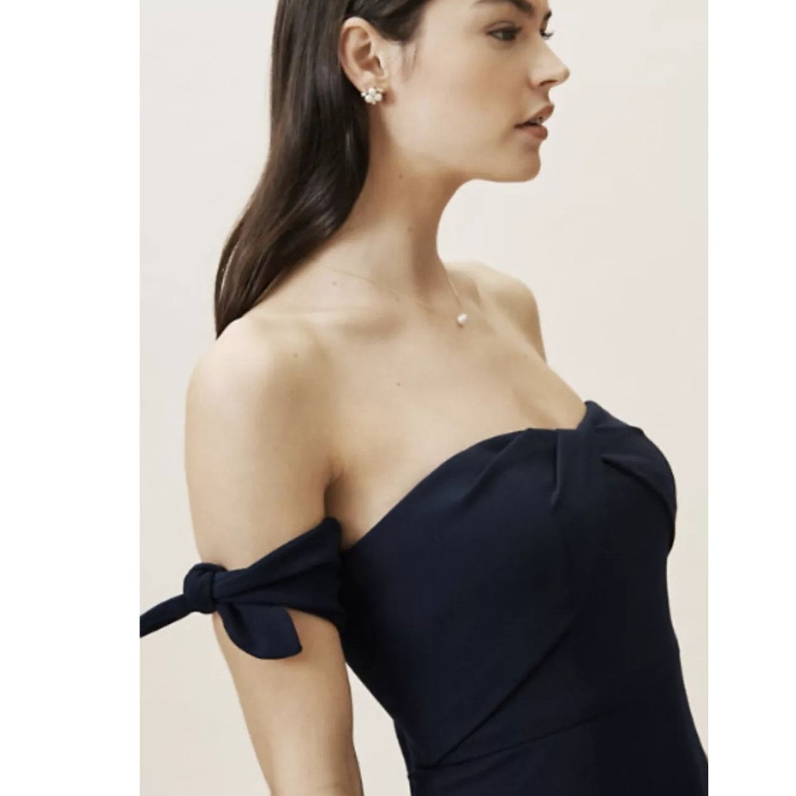 Anthropologie New BHLDN Delilah Dress WATTERS & WATTERS $285 SIZE 4 Navy Size S / US 4 / IT 40 - 3 Thumbnail