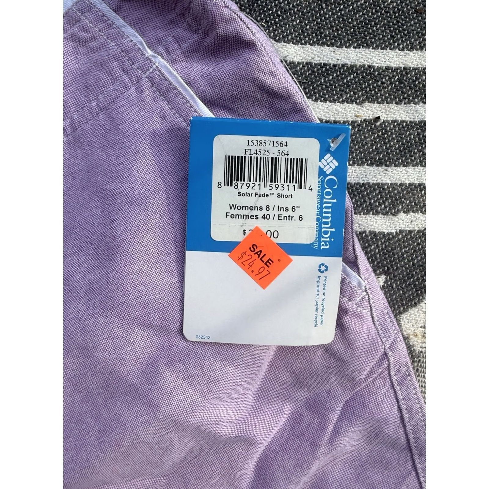Vintage Columbia Women’s Solar Fade Shorts Purple Size 8 Regular Inseam 6 in Chino Womens Size 30" / US 8 / IT 44 - 4 Thumbnail