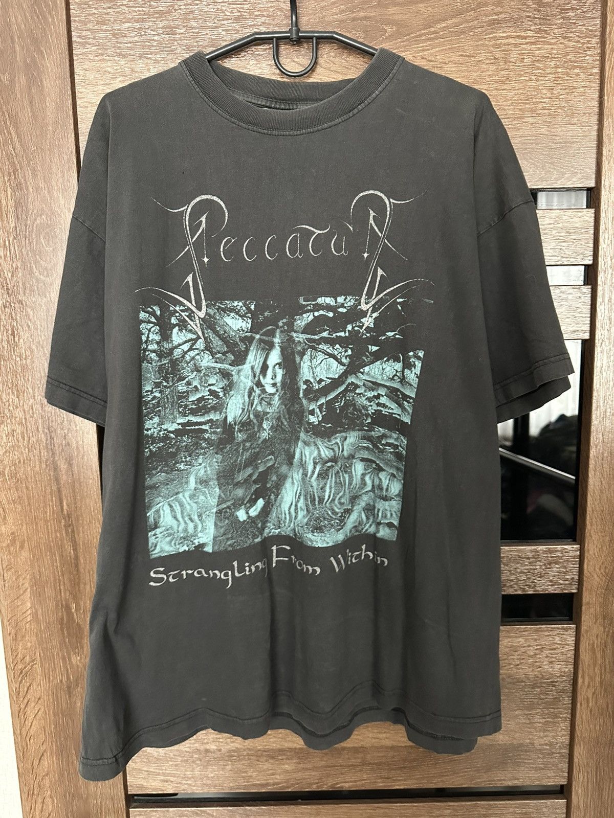 Band Tees 1998 Peccatum Strangling From Within Vintage Band T-Shirt Size US XL / EU 56 / 4 - 2 Thumbnail