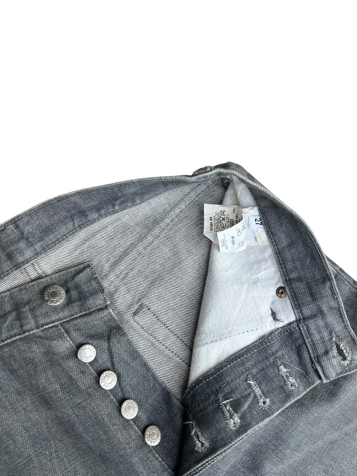 Vintage Helmut Lang Italian Cut Faded Mud Grey Denim Jeans
