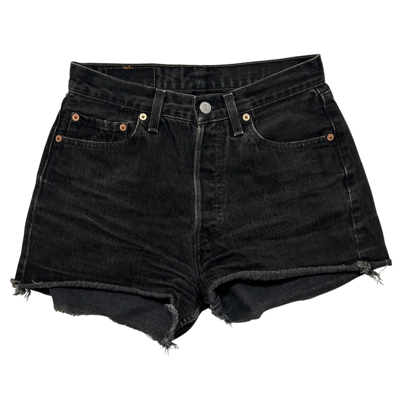 Levi's VTG Black Levi's 501 Cut Off Denim Shorts Made in USA 28 Size 28" / US 6 / IT 42 - 1 Thumbnail