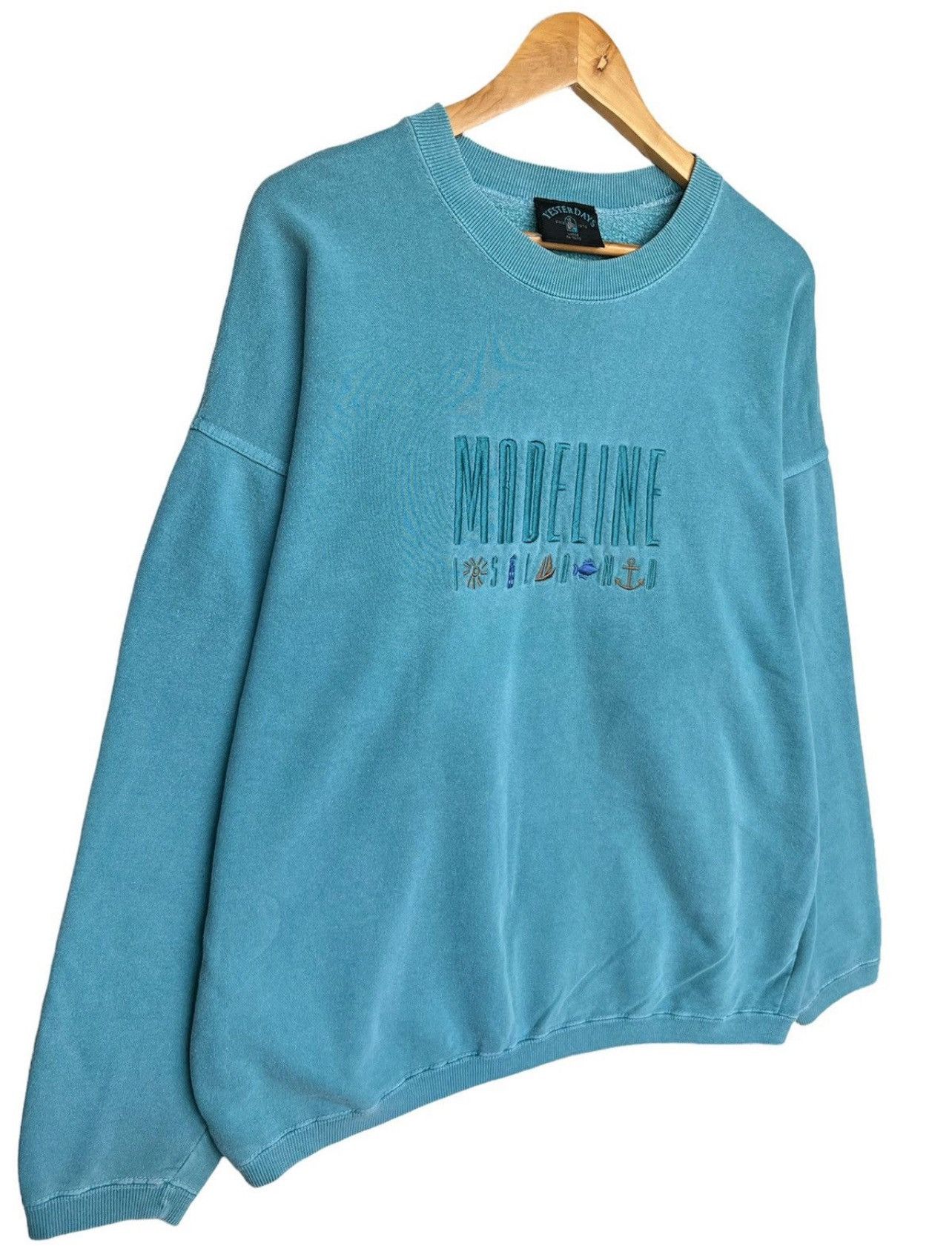 Vintage Vintage 90s Madeline Island Scenary Sweatshirt XL Turqoise Size US XL / EU 56 / 4 - 3 Thumbnail