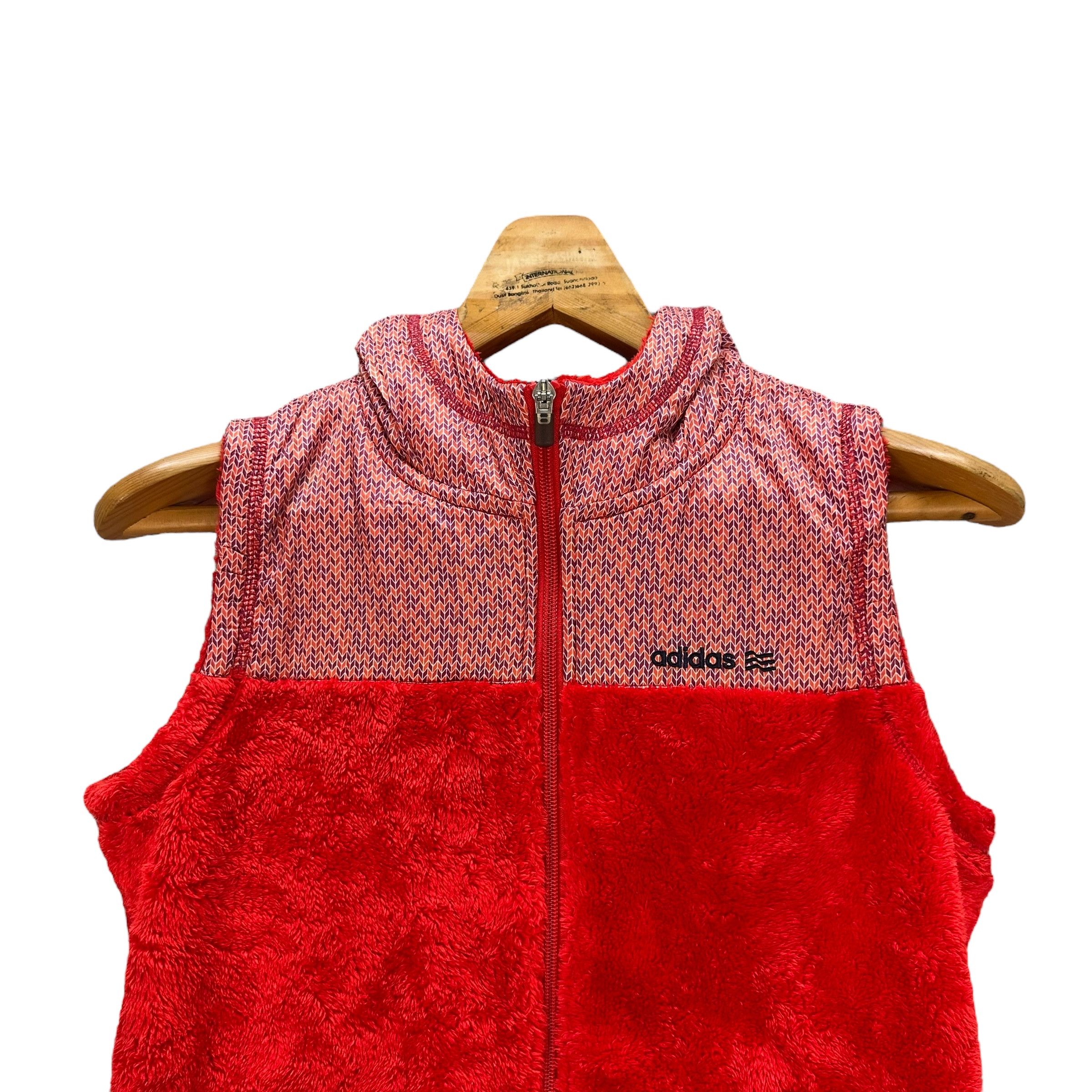 Adidas ADIDAS RED FLEECE ZIPPER HOODIE VEST #8951-041 Size M / US 6-8 / IT 42-44 - 2 Thumbnail