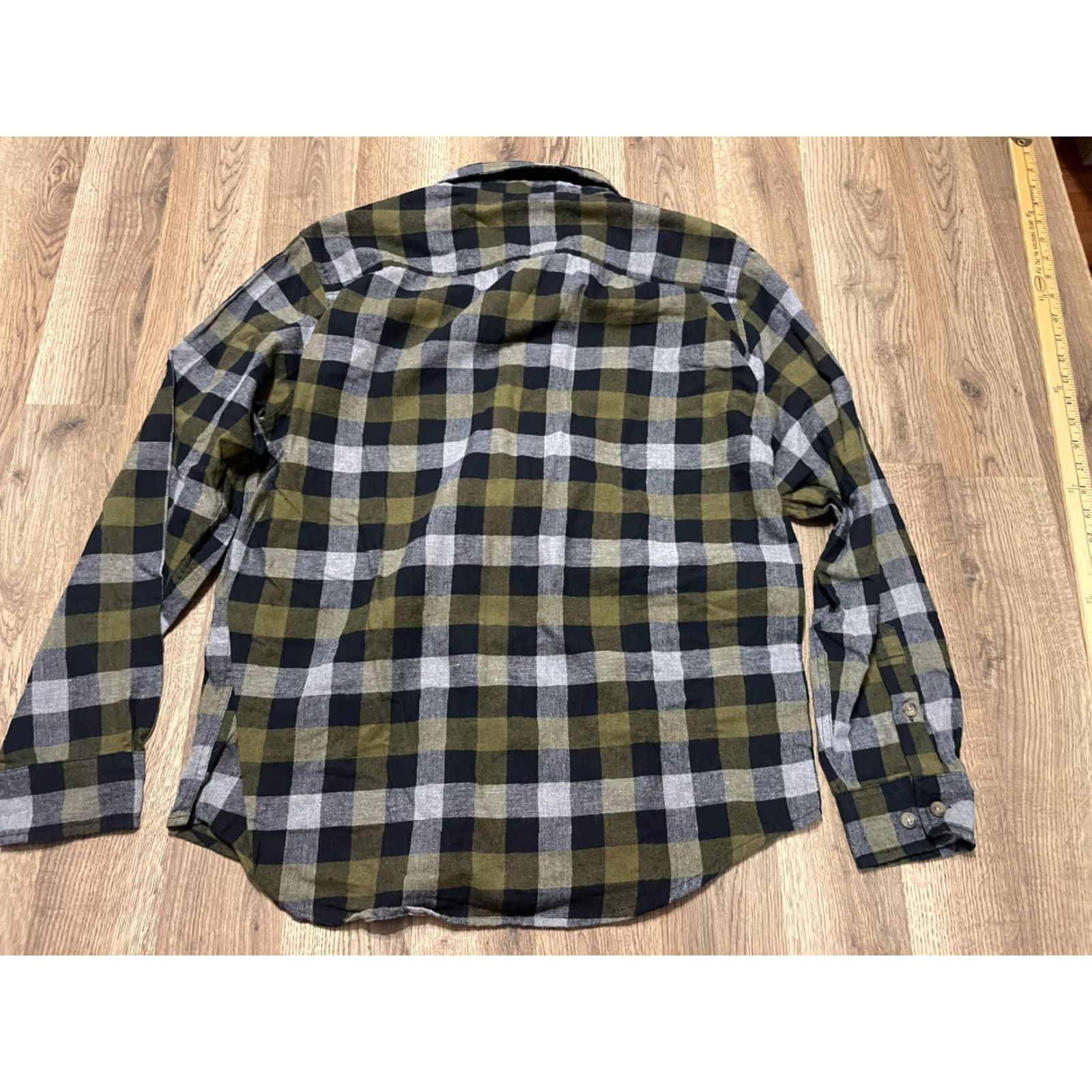 Vintage Rugged Wear Shirt Mens Large Plaid Button Up Long Sleeve Collared Casual Black Green Gray Vintage: No (adjusted) Size US L / EU 52-54 / 3 - 2 Thumbnail