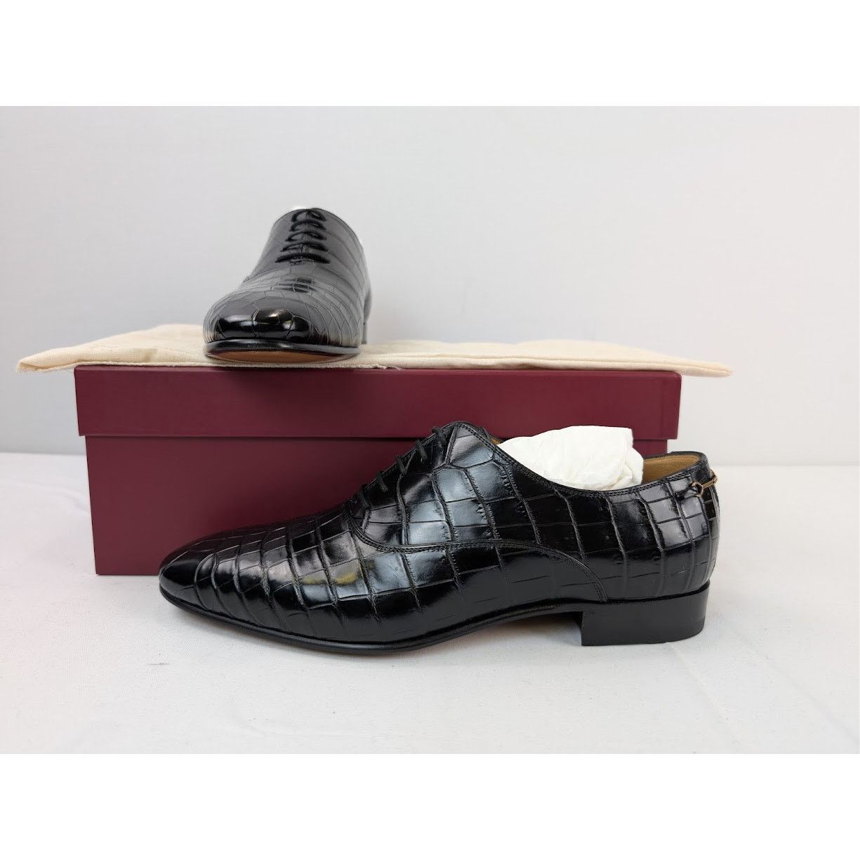 Gucci o1rshd1 Croco Niloticus Shoes in Black Size US 10.5 / EU 43-44 - 20 Thumbnail