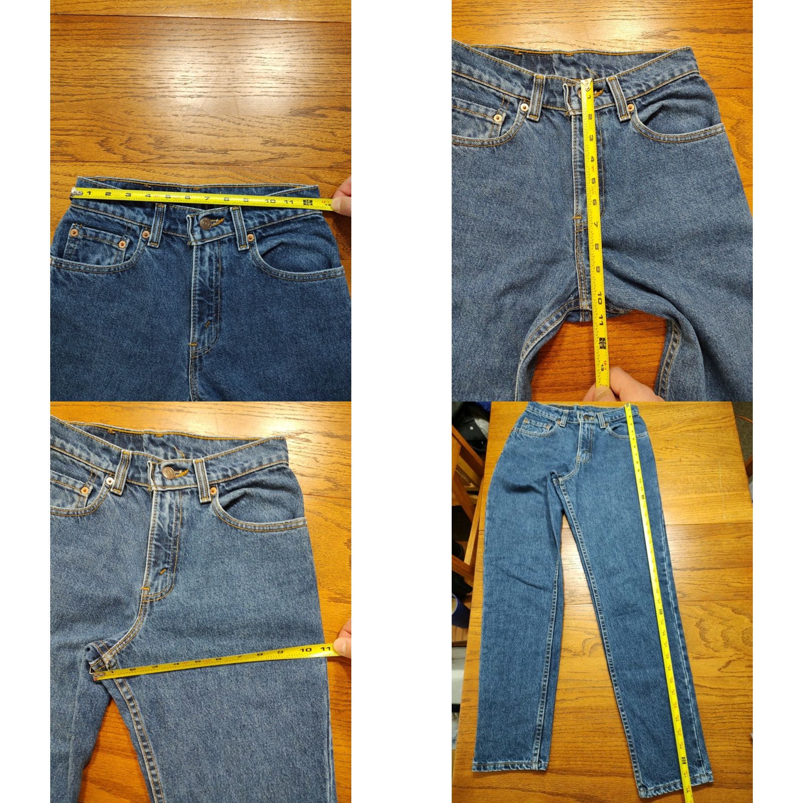 Levi's VINTAGE Levi's Jeans 550 USA Relaxed Tapered Womens 25x29 Zip 29 Inseam Blue 100% Cotton 90s Retro USA Size 42" / US 20 - 8 Thumbnail