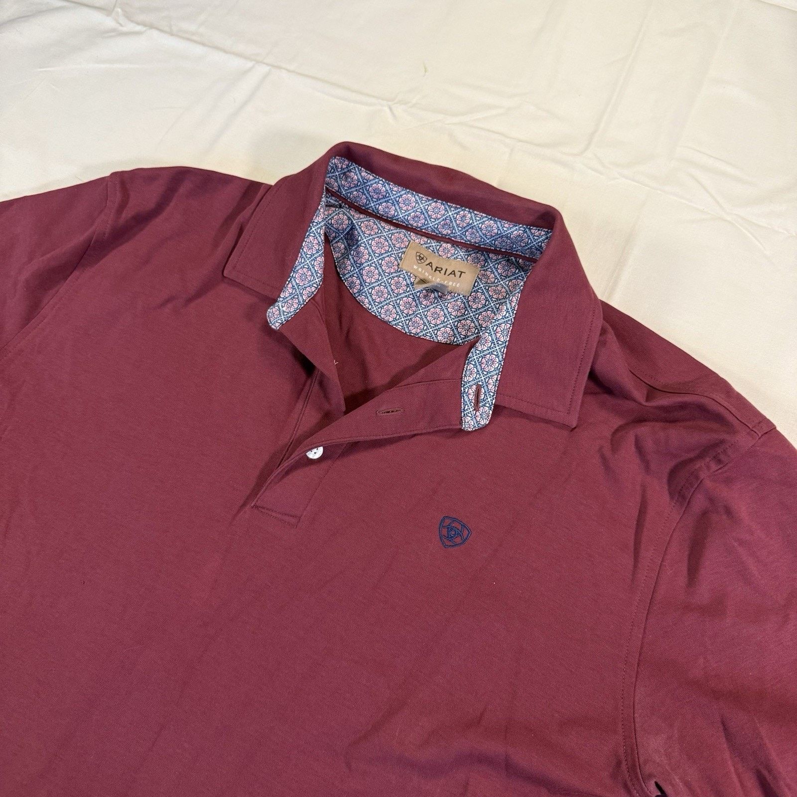 Ariat Ariat Wrinkle Free Polo Performance Mens Size Large Maroon Size US L / EU 52-54 / 3 - 1 Thumbnail