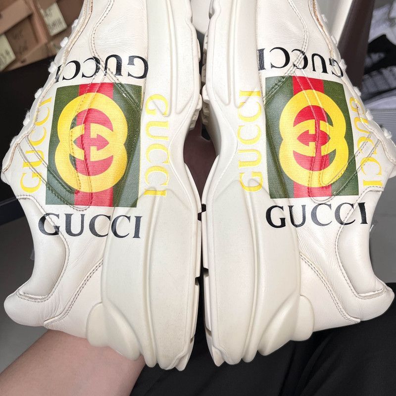 Gucci Gucci Rhyton Logo Cream Dad Sneakers - Size US 10.5 / EU 43-44 - 5 Thumbnail