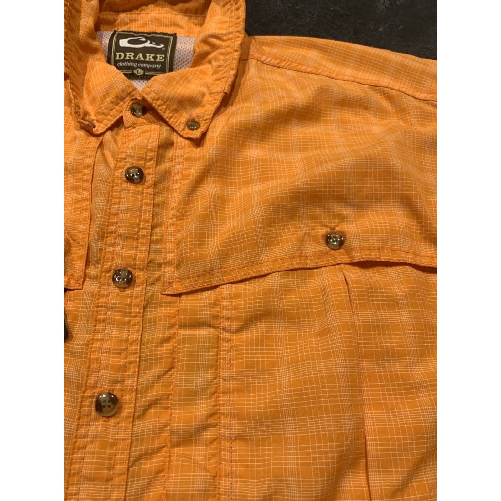 Vintage VINTAGE Drake Mens Short Sleeve Button-Up Fishing Shirt Lightweight Orange Large Mens Size US L / EU 52-54 / 3 - 4 Thumbnail