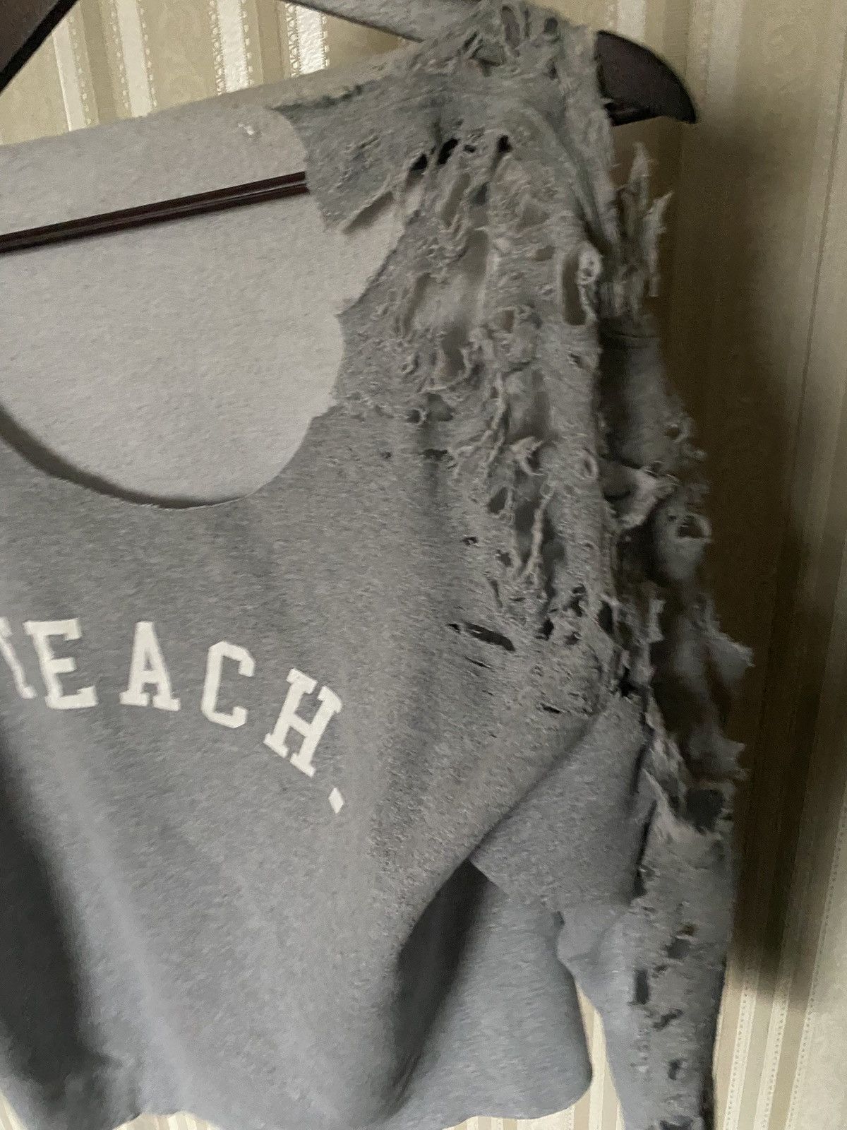 Japanese Brand Thrashed drop neck distressed “Teach.” sweater Size US XL / EU 56 / 4 - 3 Thumbnail