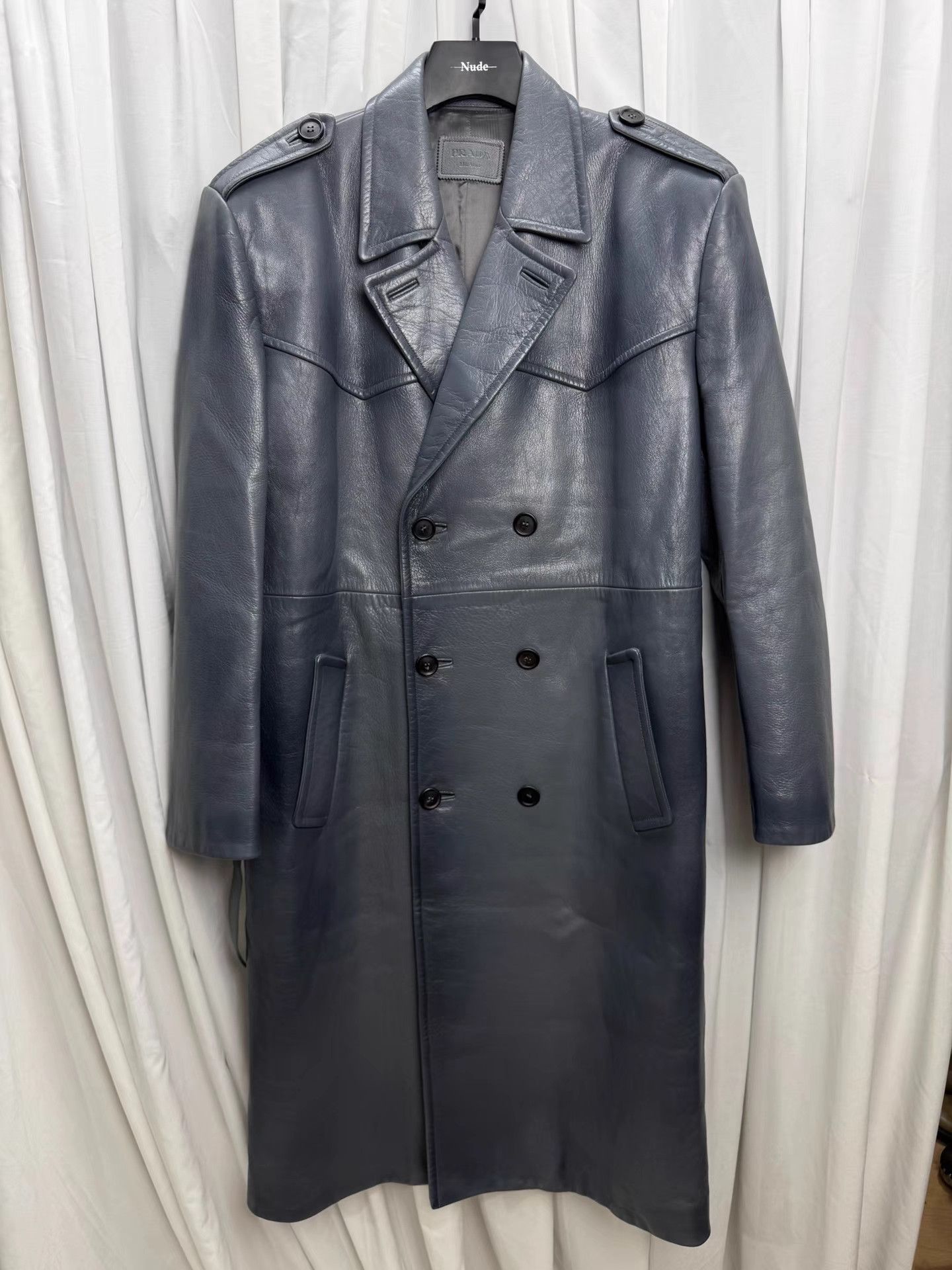 Prada PRADA RAF SIMONS Burnished Wide Shoulder Leather Jacket K20 Size US S / EU 44-46 / 1 - 1 Thumbnail