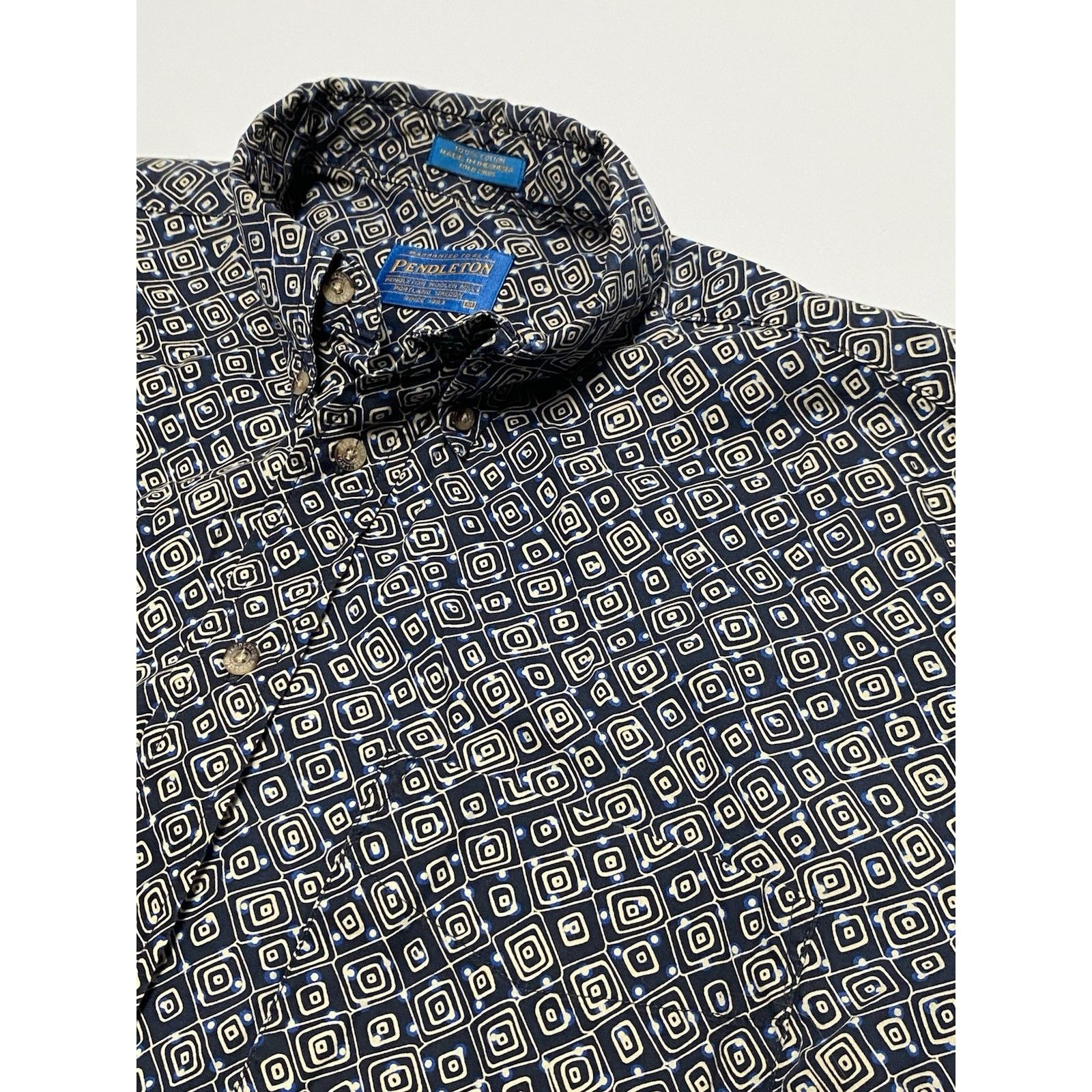Pendleton PENDLETON Cotton Short Sleeve Blue&White Mens Size Medium Size US M / EU 48-50 / 2 - 1 Thumbnail