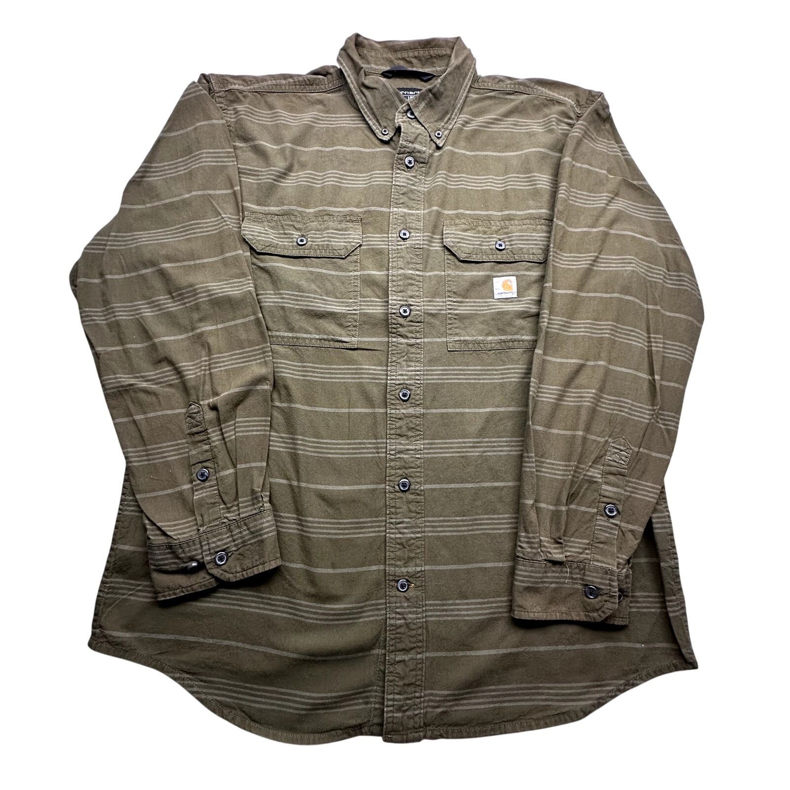 Carhartt Carhartt Loose Fit Midweight Chambray Plaid Shirt Men Large Size US L / EU 52-54 / 3 - 1 Thumbnail
