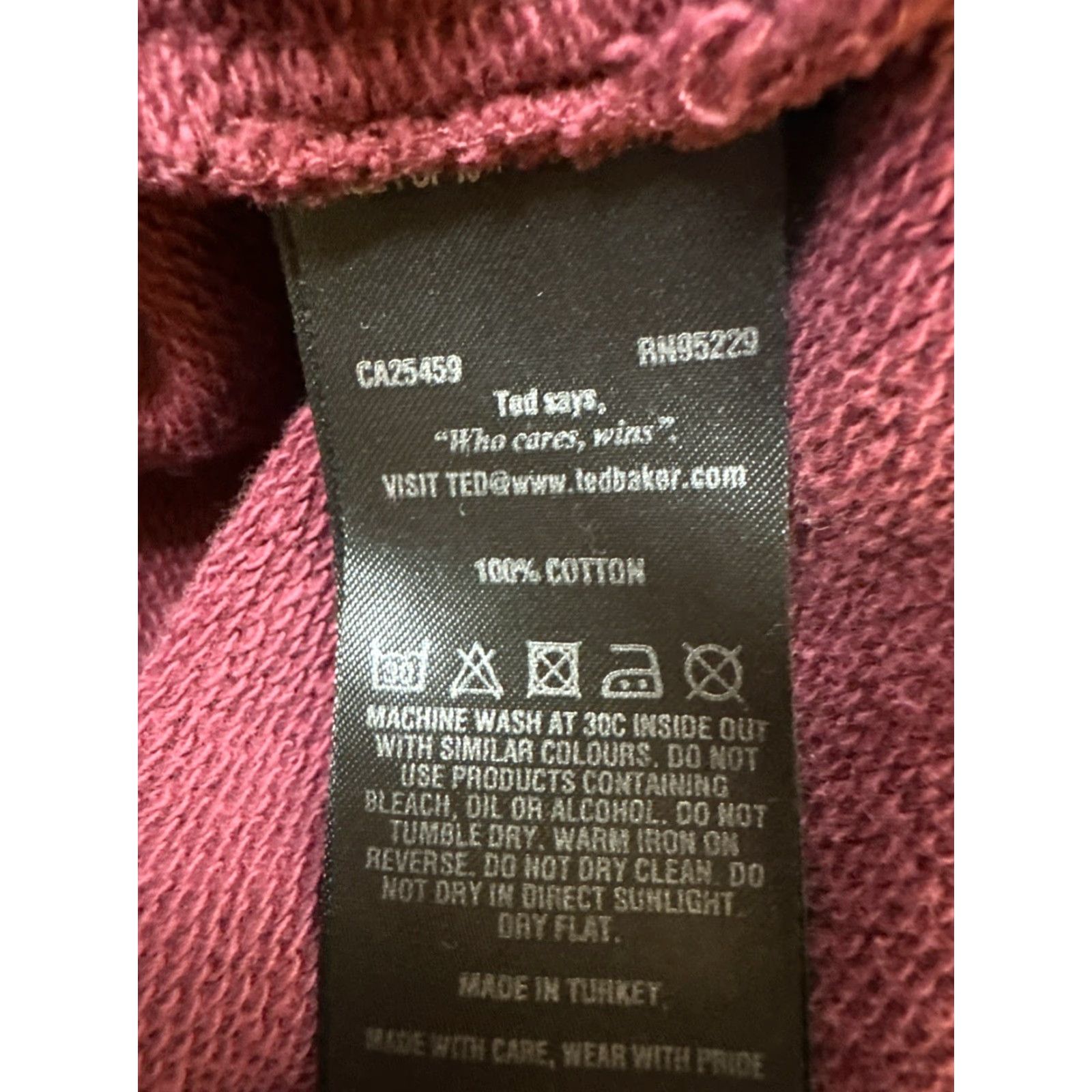 Ted Baker Ted Baker London Men's Burgundy Hoodie Spellout Full Zip Activewear Jacket L Red Size US L / EU 52-54 / 3 - 7 Thumbnail