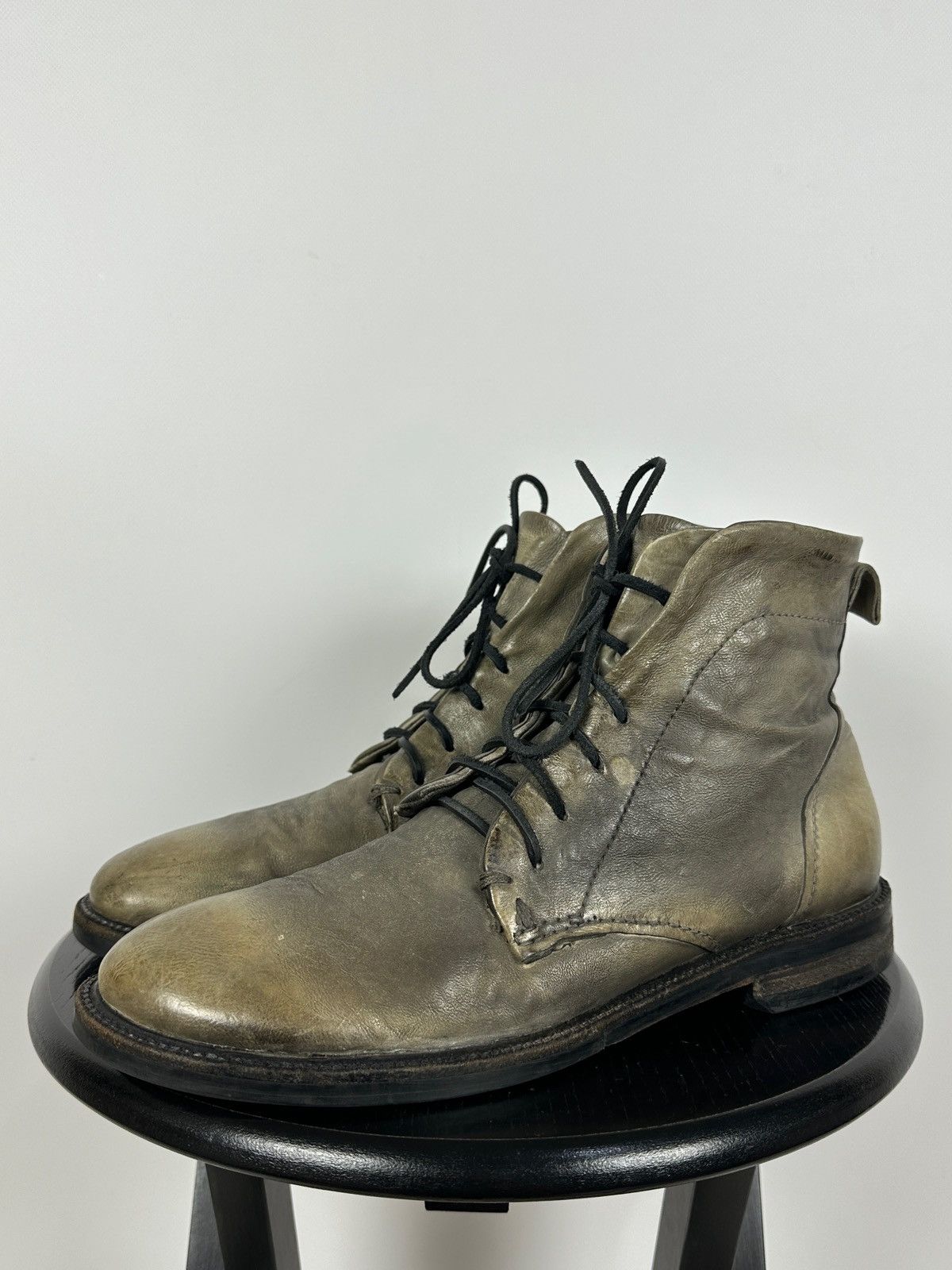 A.S.98 A.S.98 Distressed Leather Lace Up Ankle Boots Guidi Style Size US 10 / EU 43 - 12 Thumbnail