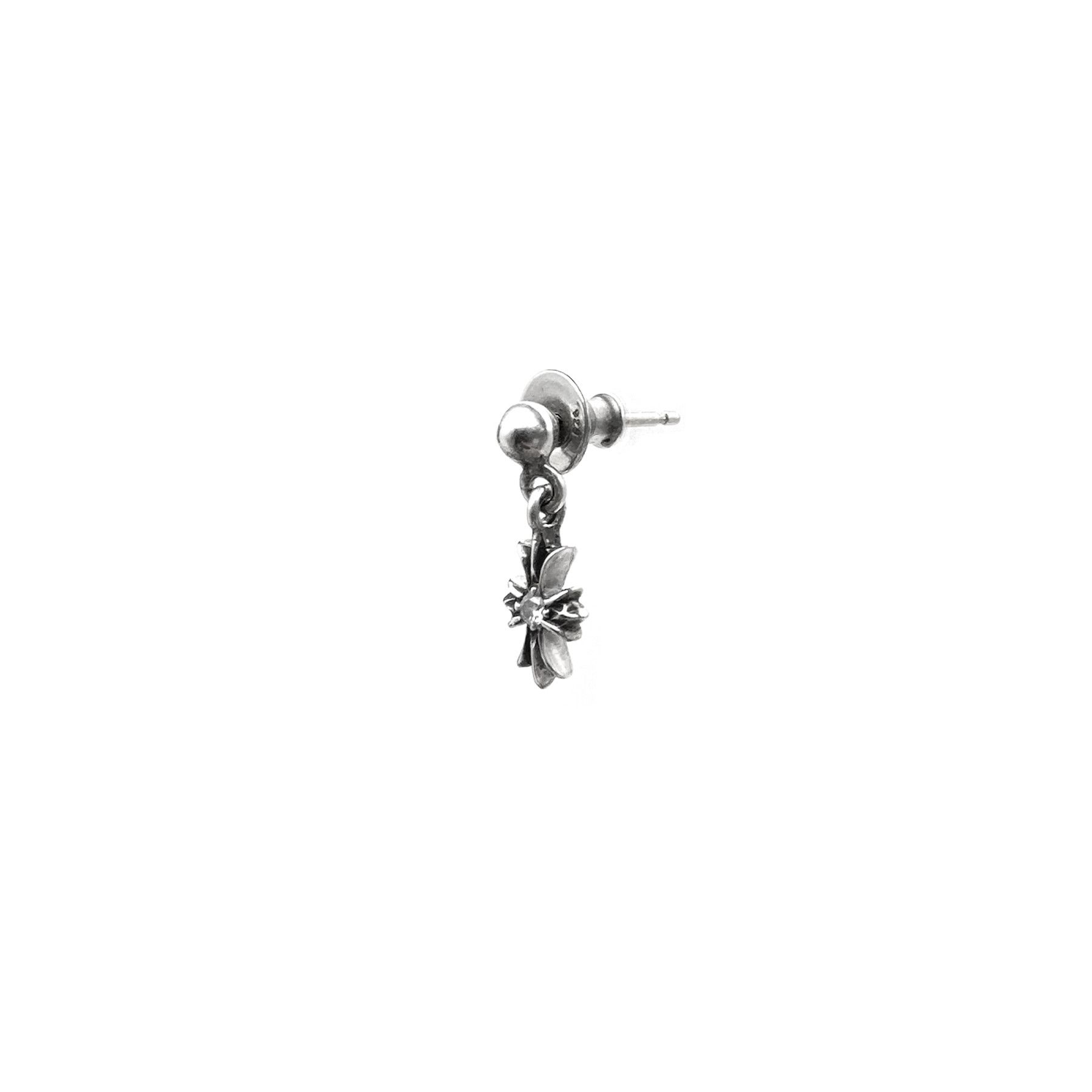 Chrome Hearts Chrome Hearts Silver Diamond Tiny E Cross Earring Stud Size ONE SIZE - 2 Thumbnail