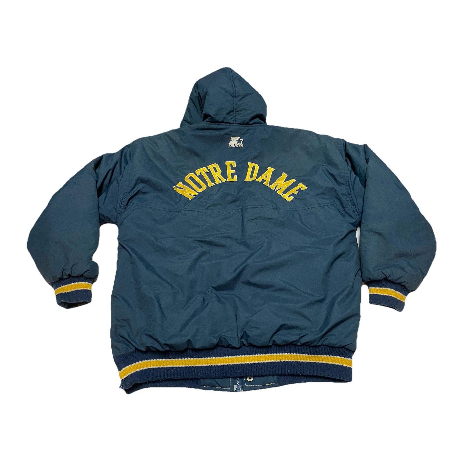 Starter VTG Notre Dame Starter Puffer Jacket Mens L Blue Full Zip Size US L / EU 52-54 / 3 - 8 Thumbnail