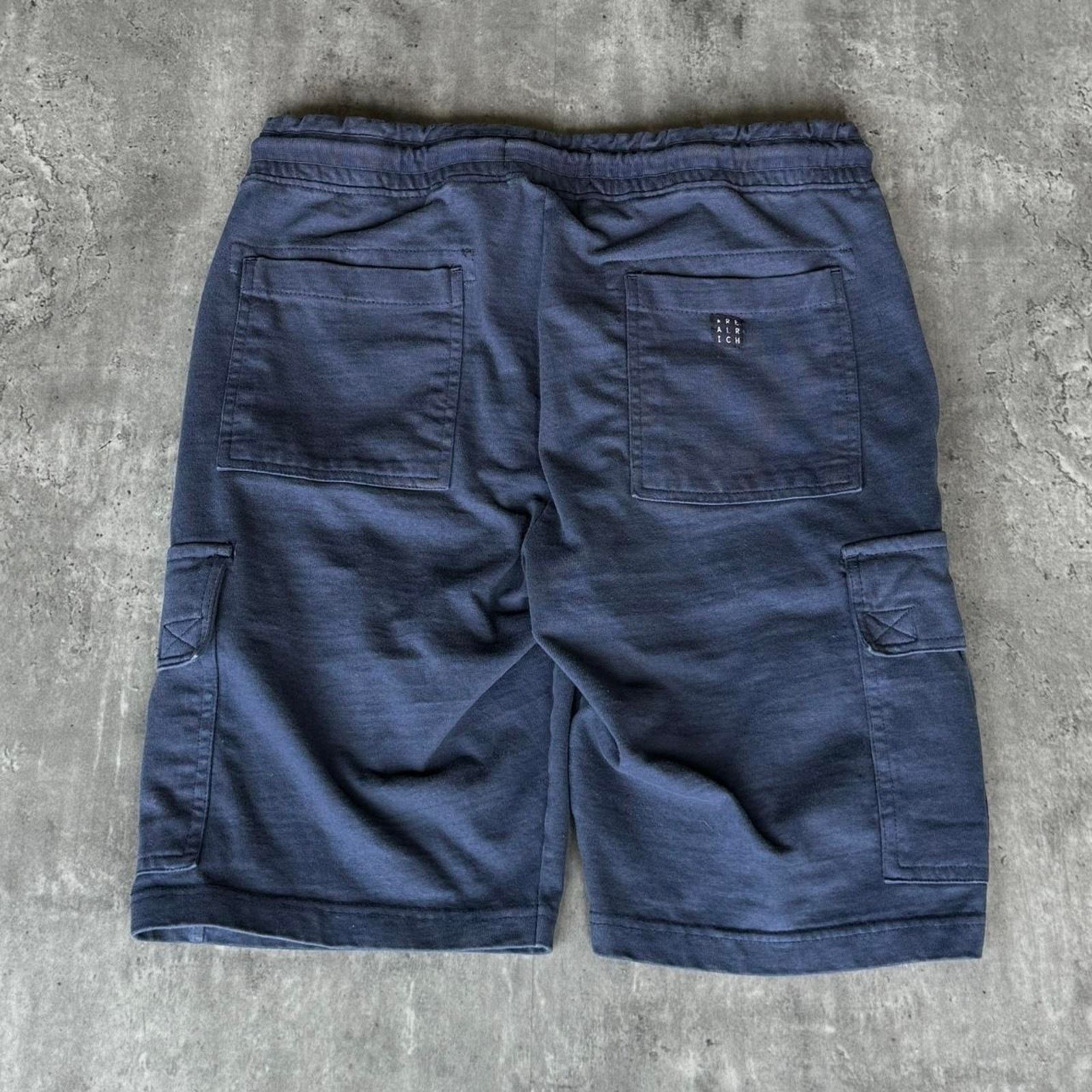 Japanese Brand Vintage Y2K Blend Blue Baggy Embroidered Cargo Sweatshorts Size US 33 - 2 Thumbnail