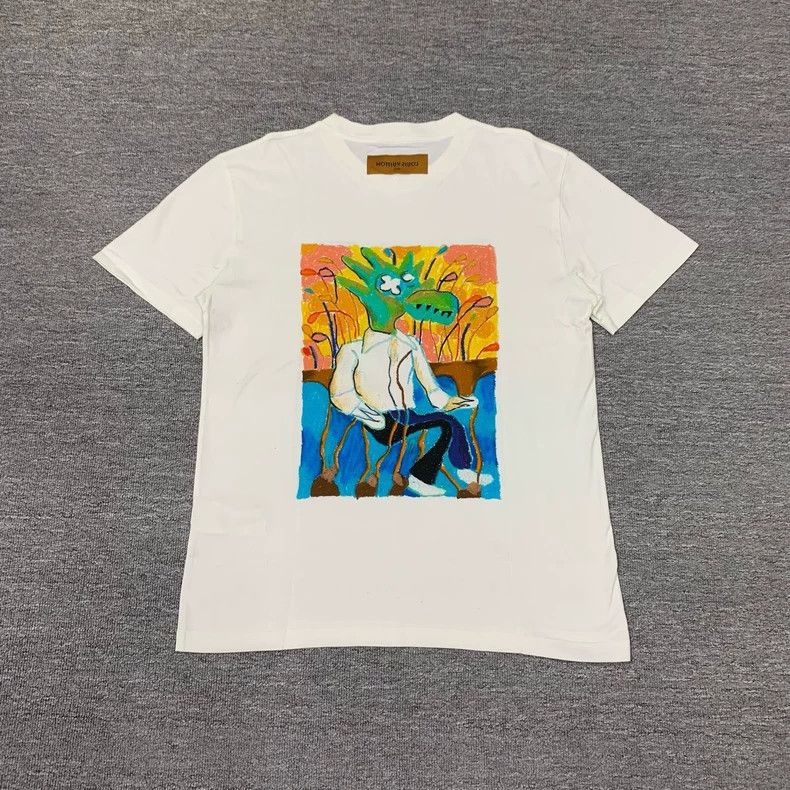 Louis Vuitton LOUIS VUITTON White Graffiti Dragon Man Oil Painting Short Size US M / EU 48-50 / 2 - 2 Thumbnail