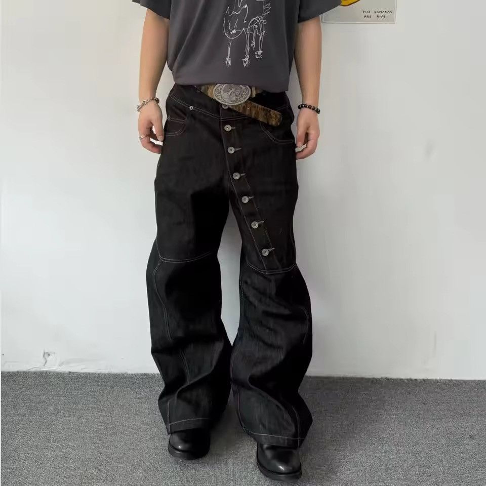 Jean Kawashima x Mie Black Baggy Washed Denim Jeans Size US 30 / EU 46 - 4 Thumbnail