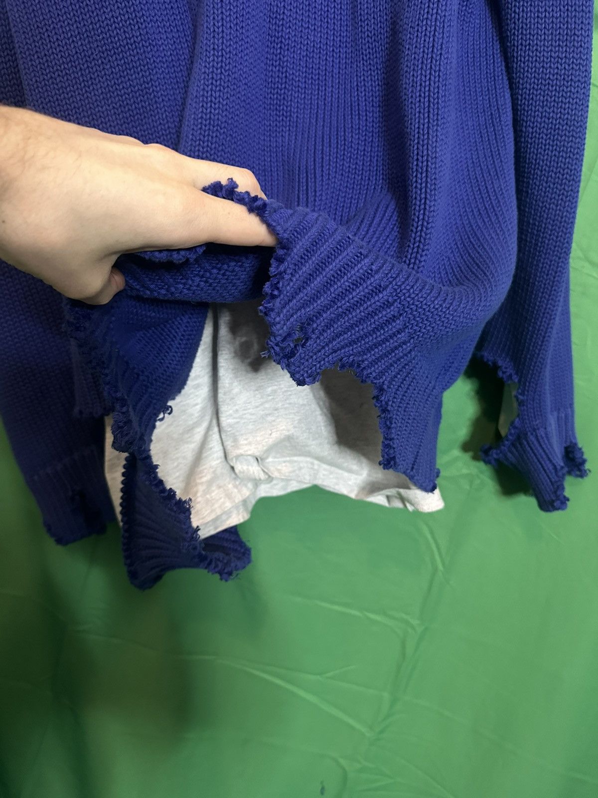 Balenciaga 2021 Destroyed Layered Hybrid Knit Campaign Hoodie NWT Size US XS / EU 42 / 0 - 12 Thumbnail