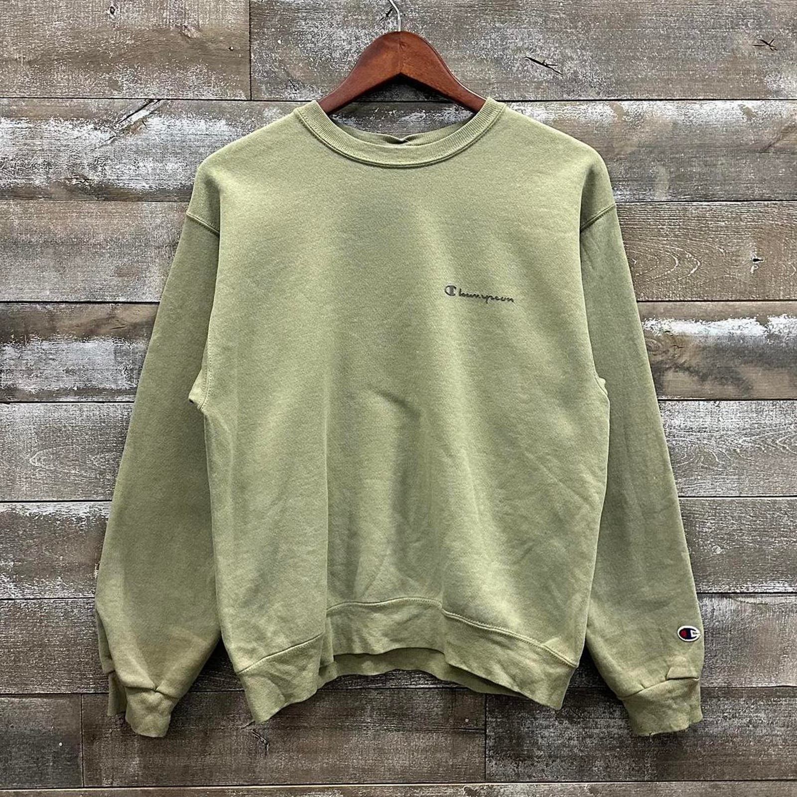 Champion Sweatshirt Olive Green Grailed