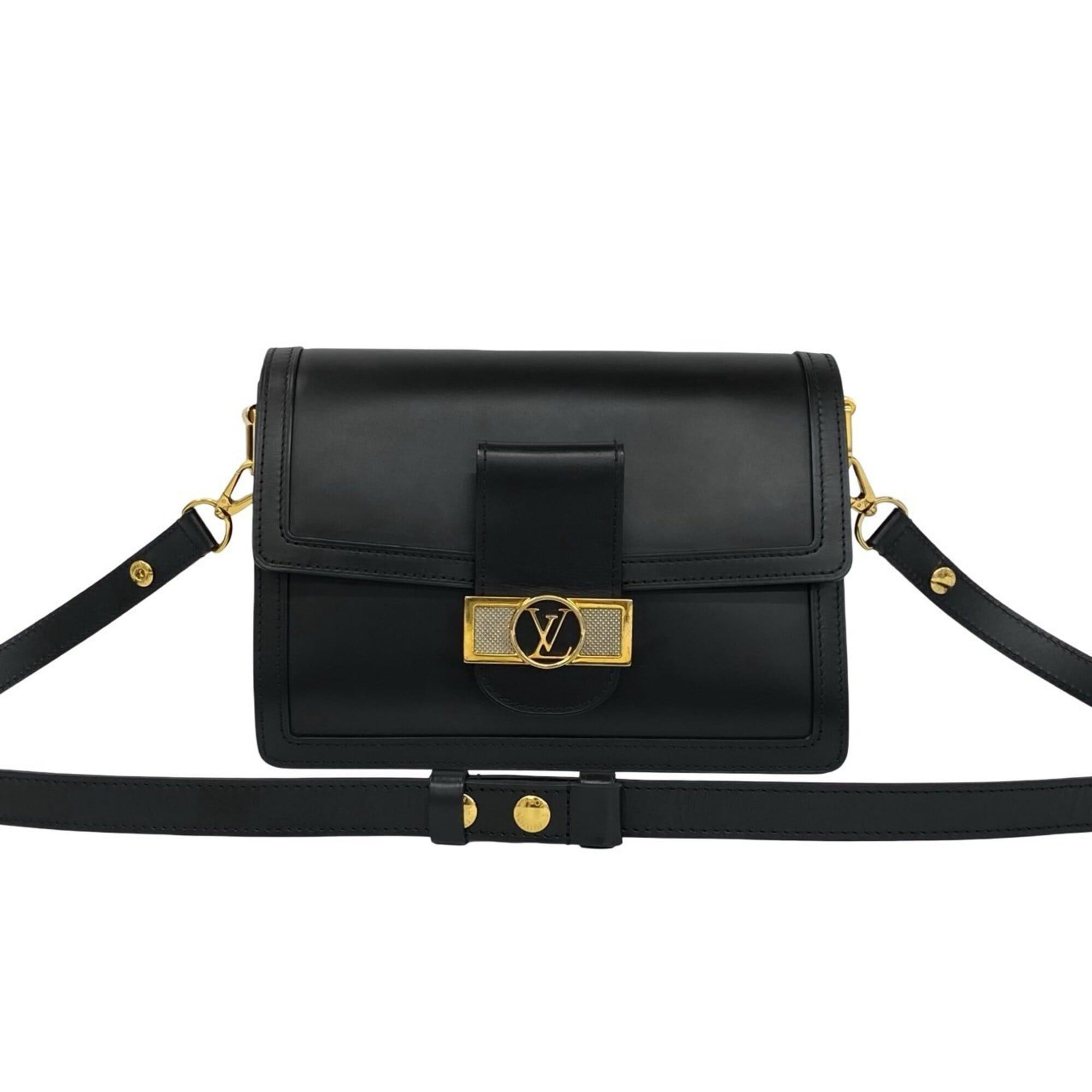 Louis Vuitton LOUIS VUITTON Dauphine MM Logo Hardware Leather Shoulder Bag Pouch Black 35794 Size ONE SIZE - 1 Thumbnail